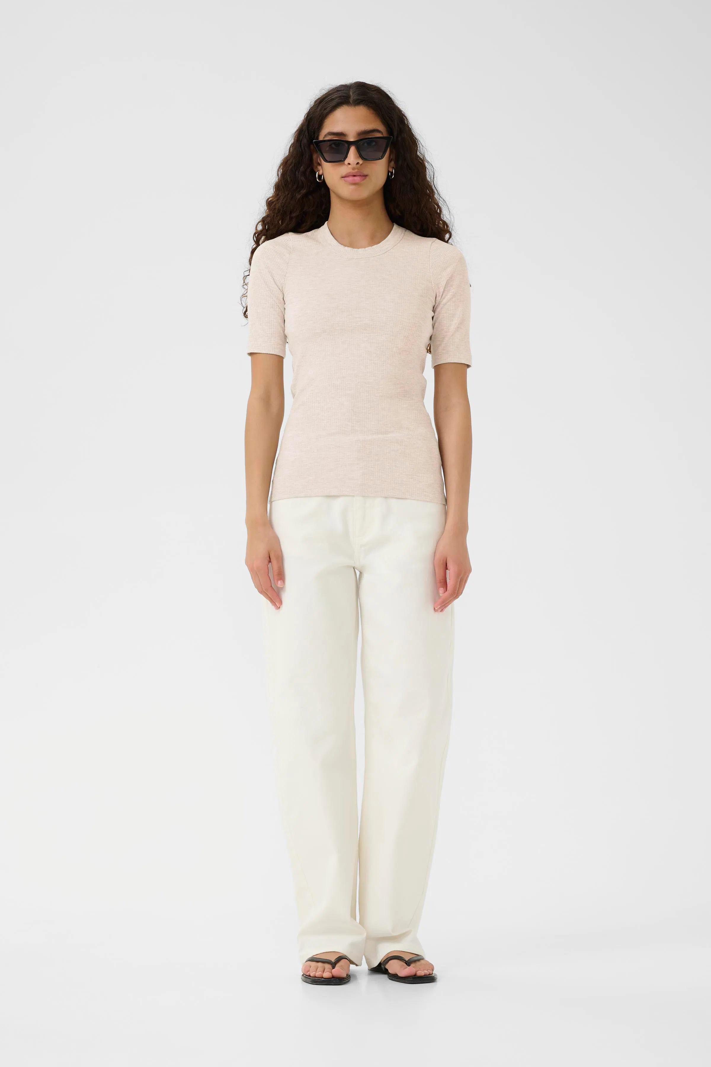 DagnaIW Melange T-shirt LOOKBOOK FRONT 30106864-300597