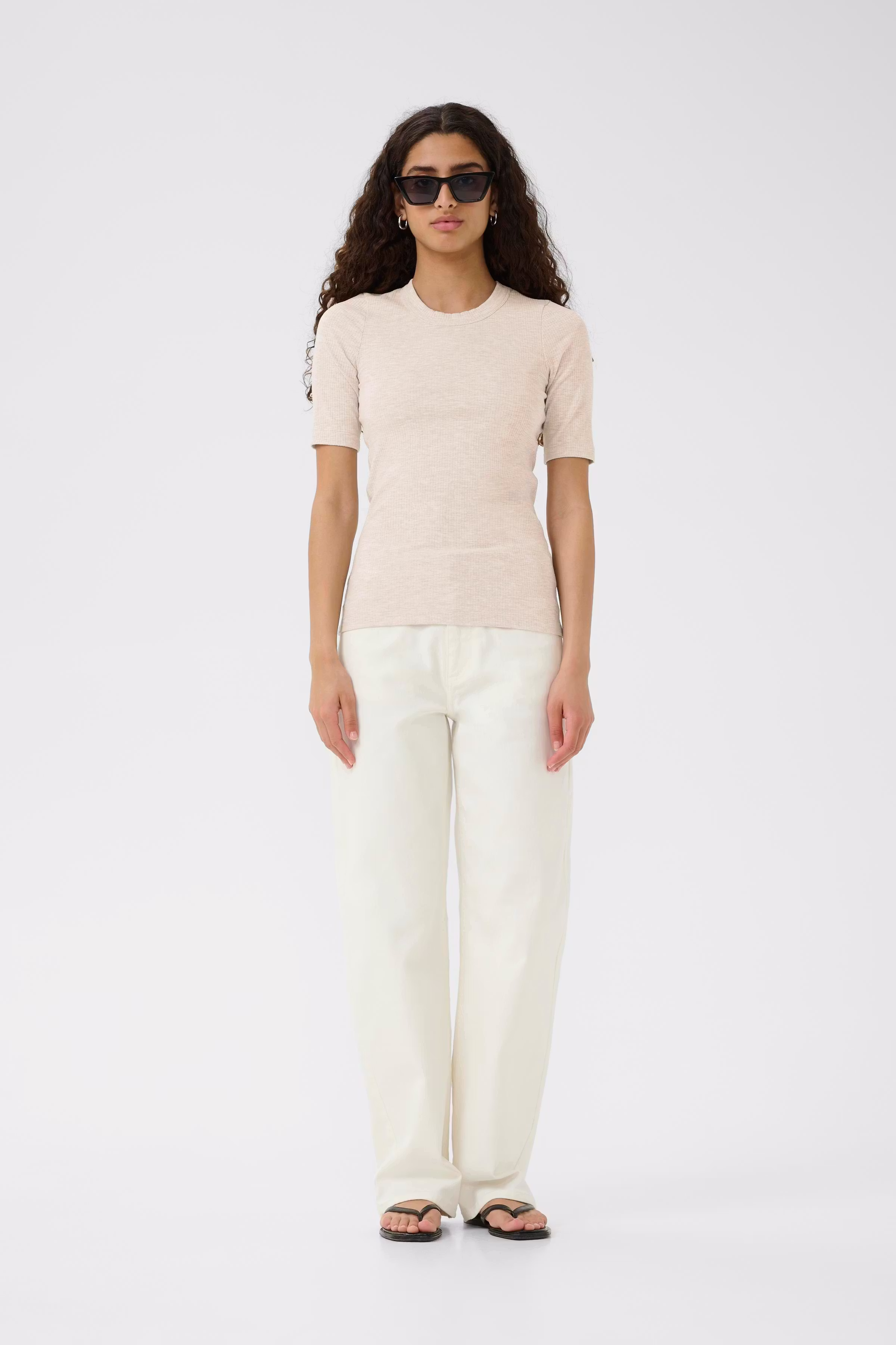 DagnaIW Melange T-shirt LOOKBOOK FRONT 30106864-300597