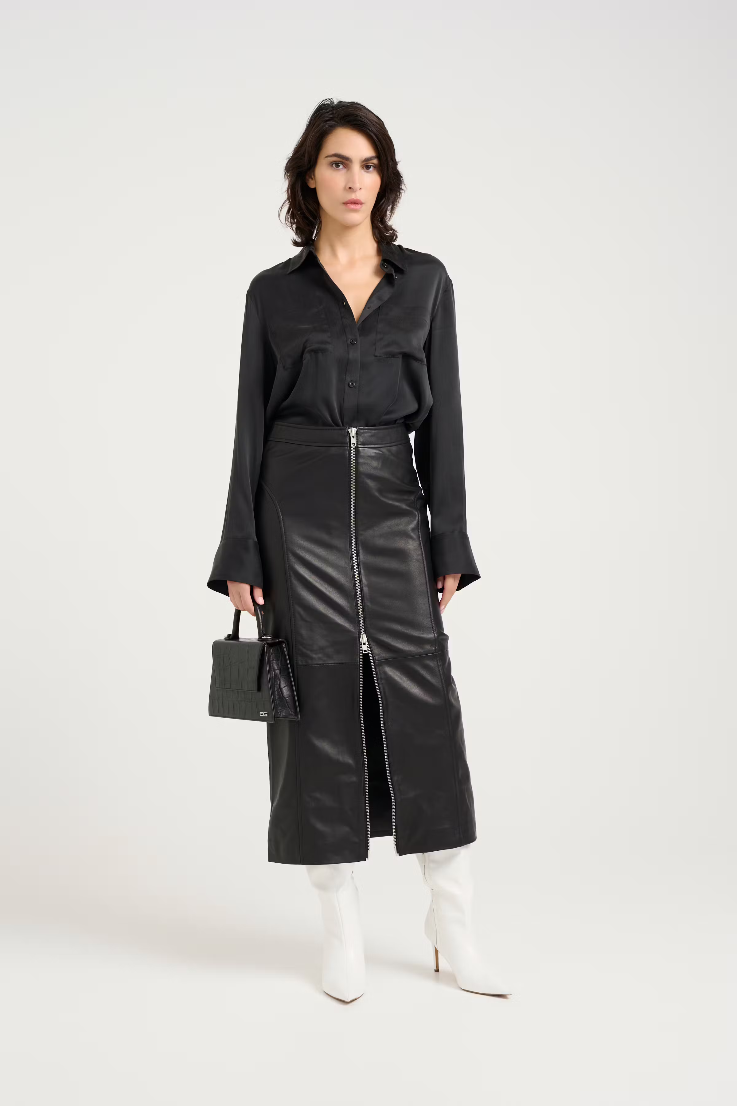 KhalieGZ Lædernederdel LOOKBOOK FRONT 10909782-100017