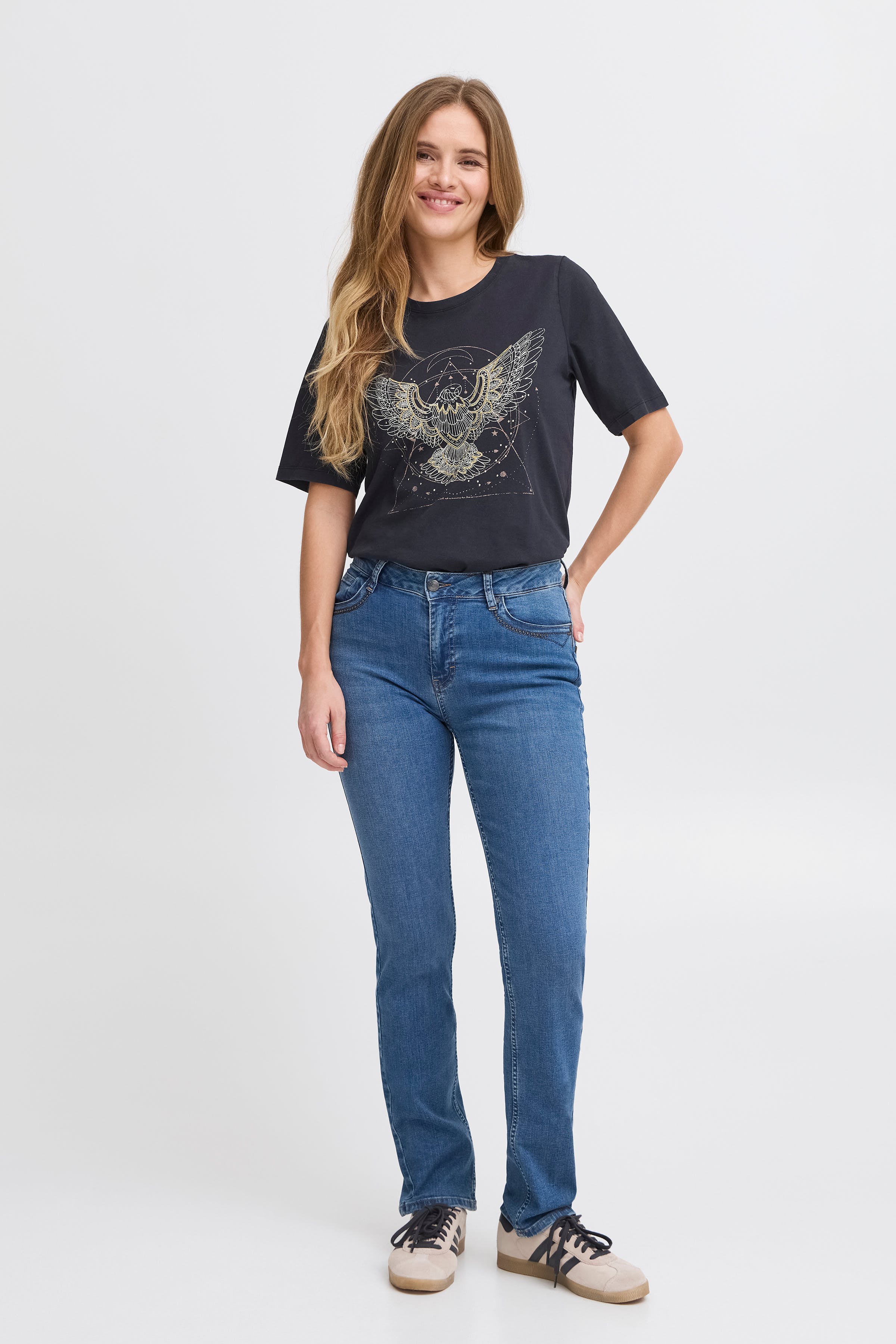 PZEMMA HW Jeans W Deco Straight Leg LOOKBOOK FRONT 50208263-200005