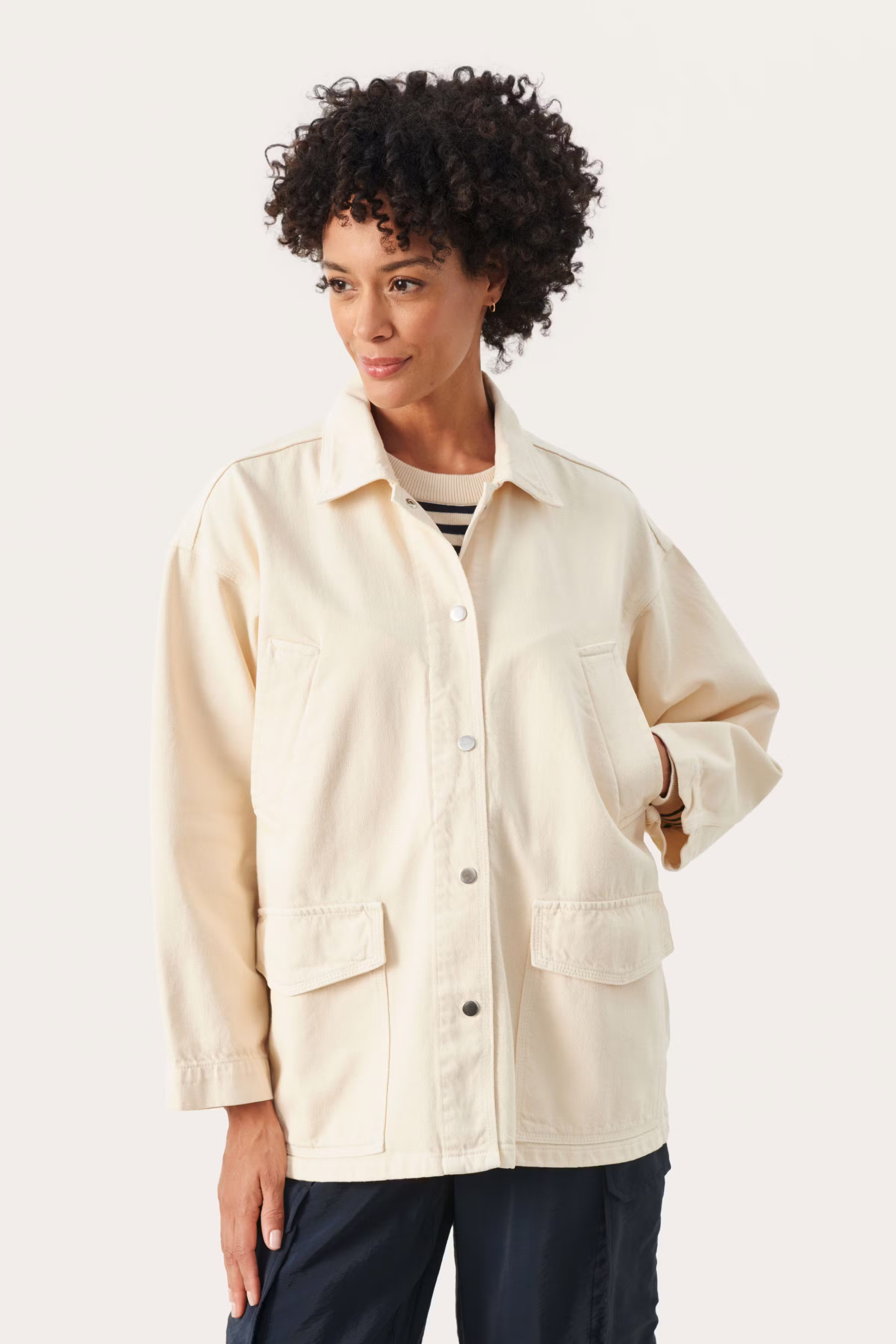 ElmiraPW Oversized spijkerjas LOOKBOOK FRONT 30308245-120304