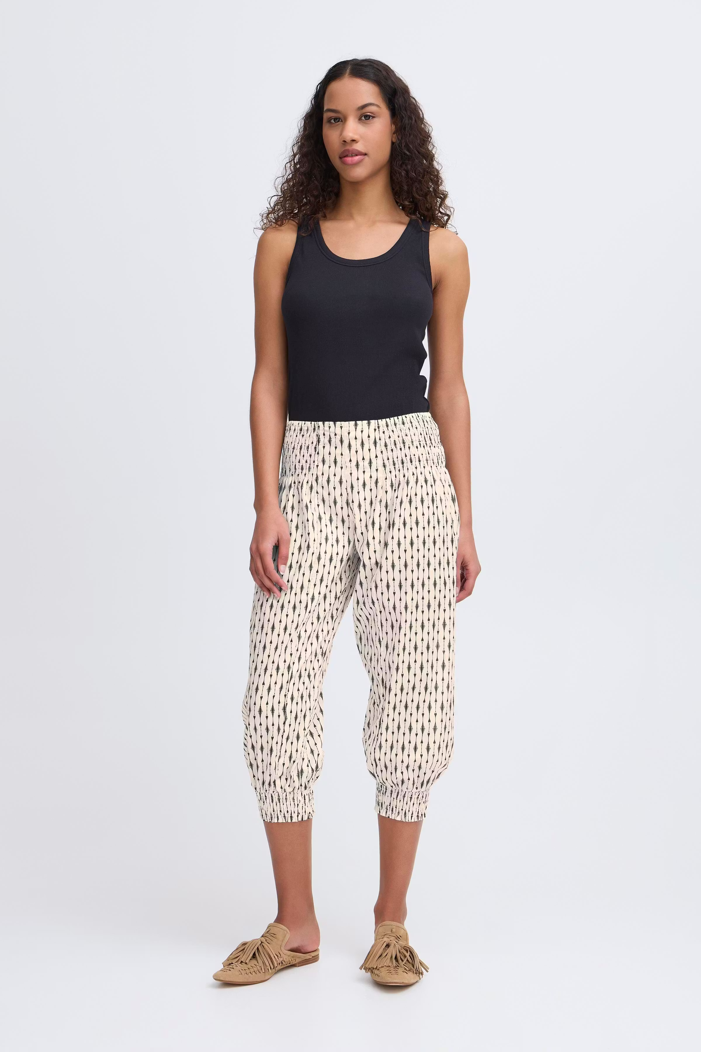 PZJILL Wide Capri Bukser LOOKBOOK FRONT 50200339-205178