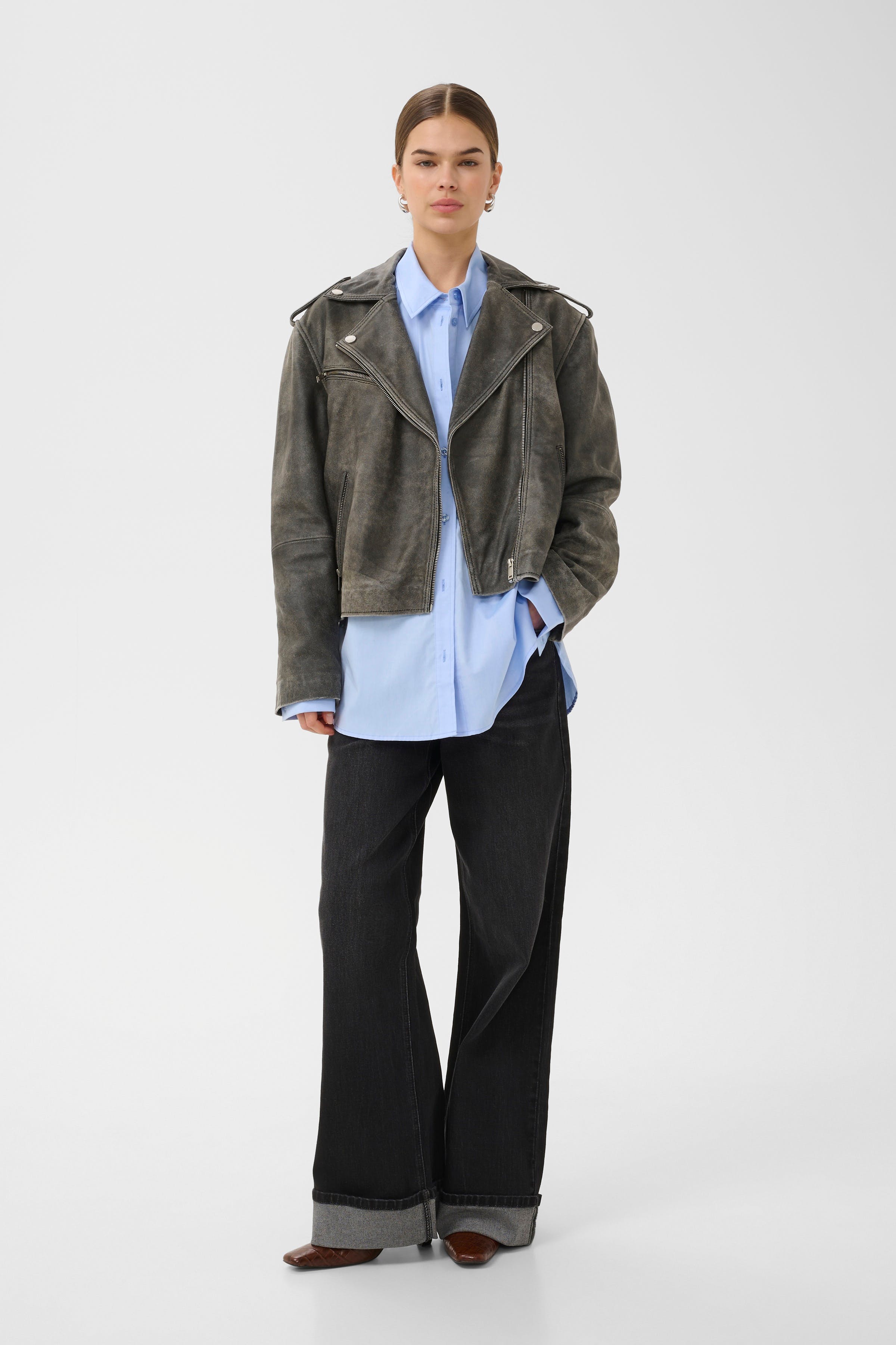 NaomiGZ Leather jacket in black lamb leather