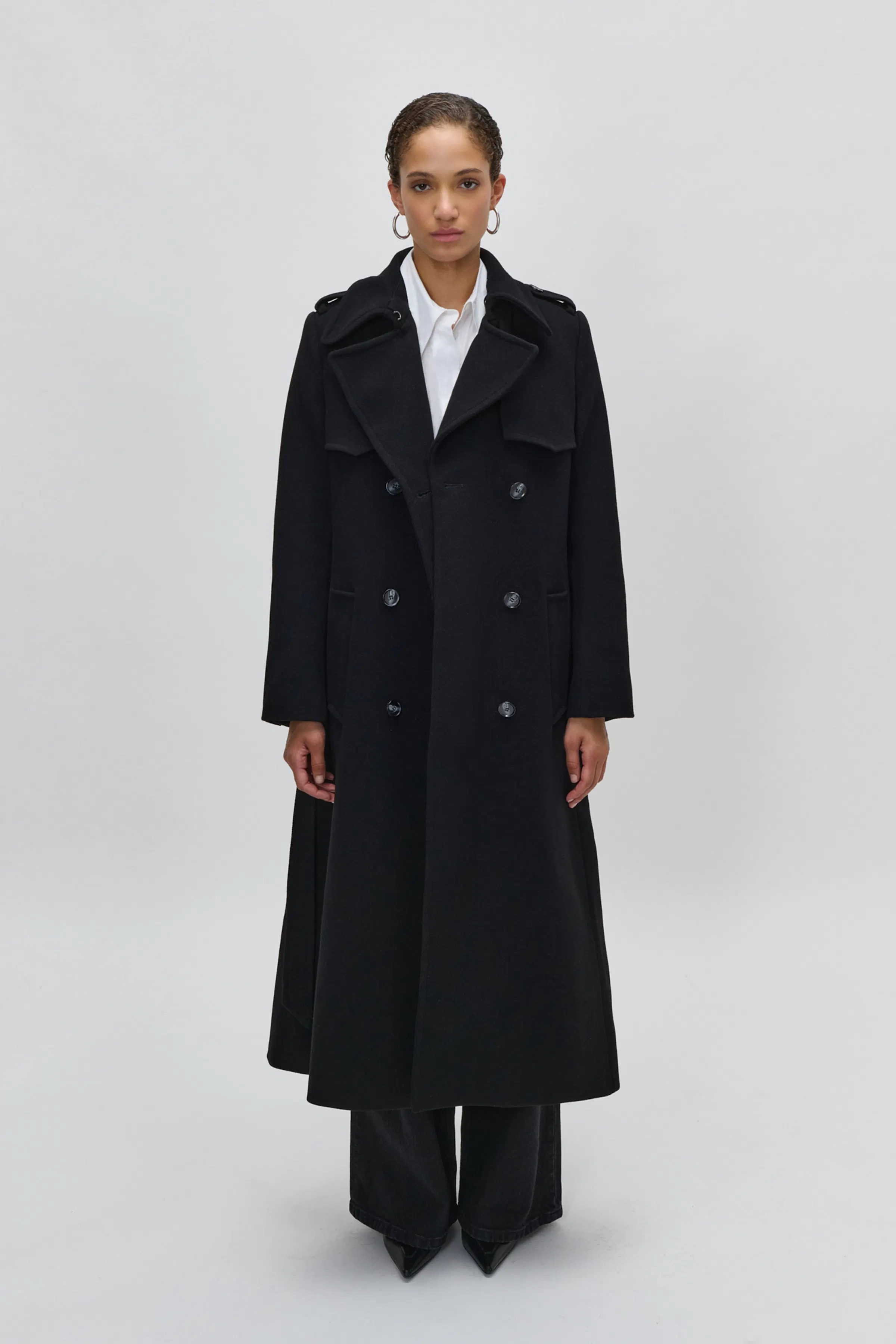 IOCLARA COAT IN LIGHT BLUE MÉLANGE WOOL