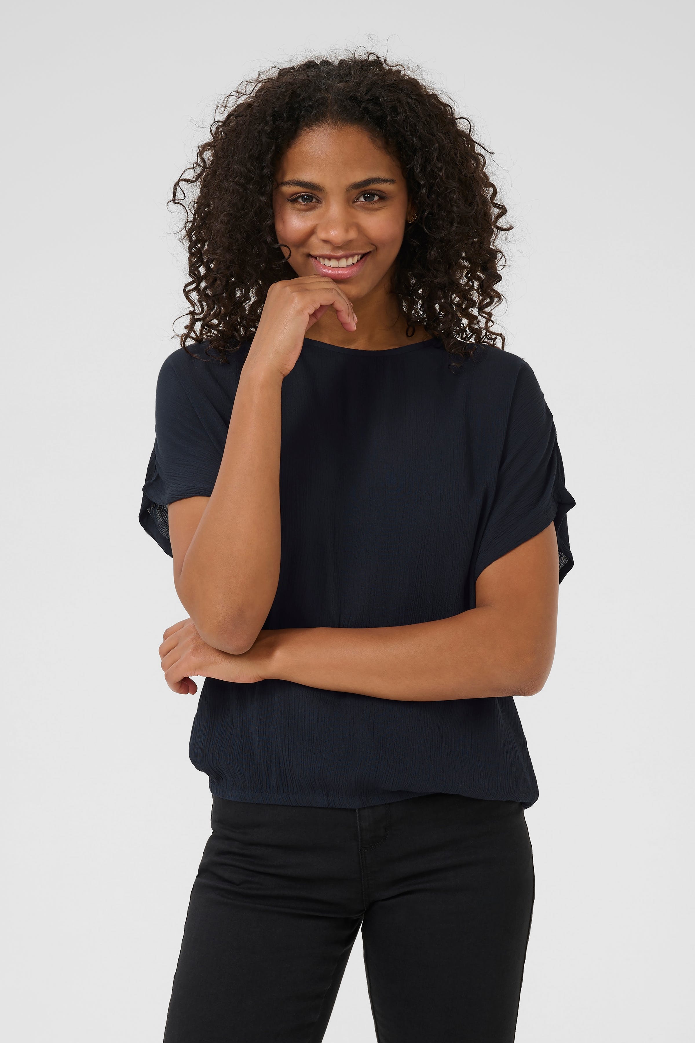 Kurzarm-Bluse LOOKBOOK FRONT 10500781-52737