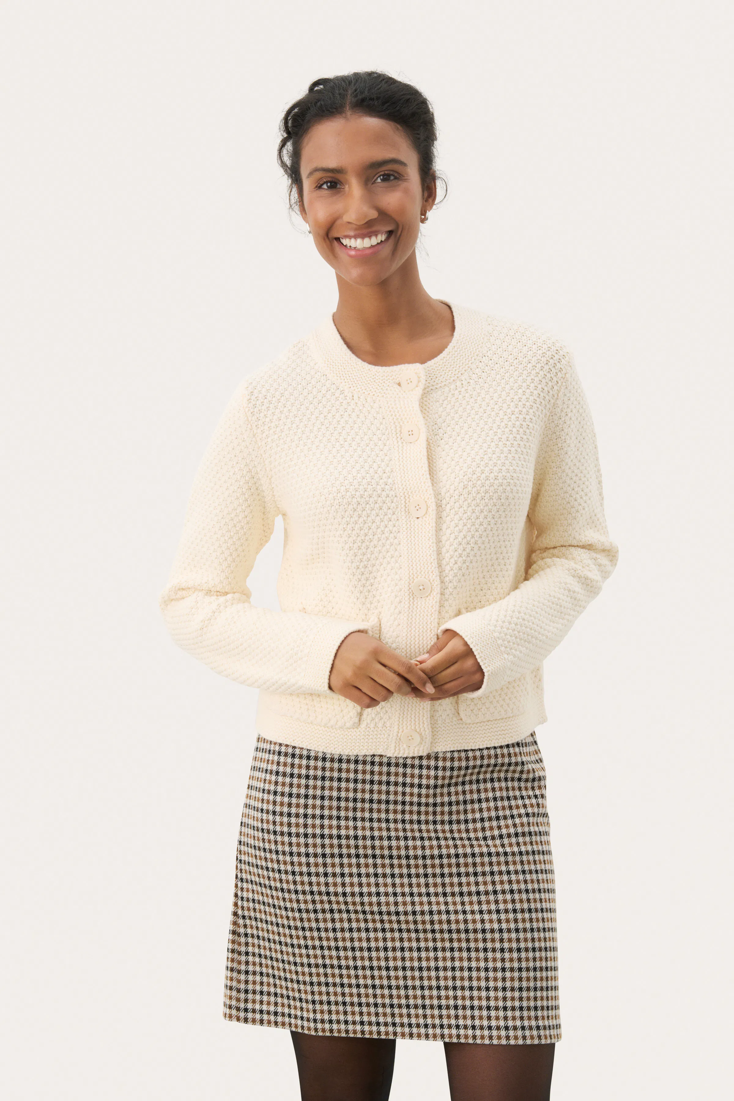 NoelaniPW Cardigan in tawny port / red wool
