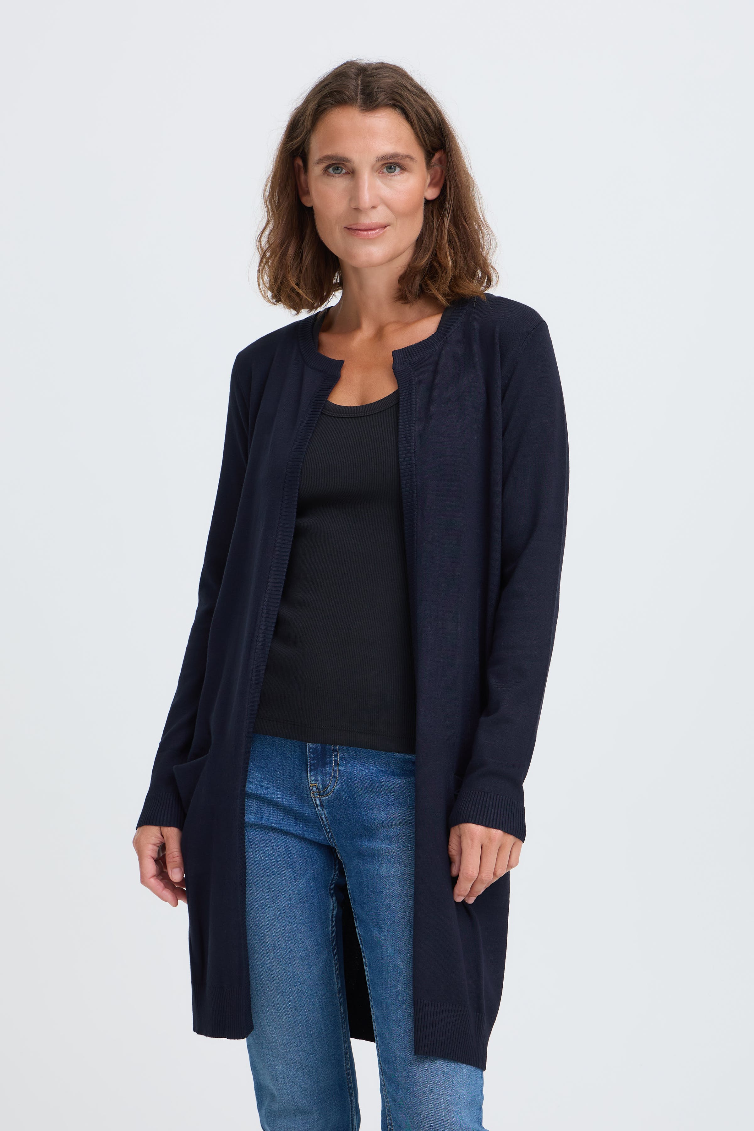 PzSara Long Cardigan LOOKBOOK FRONT 50203258-5000470