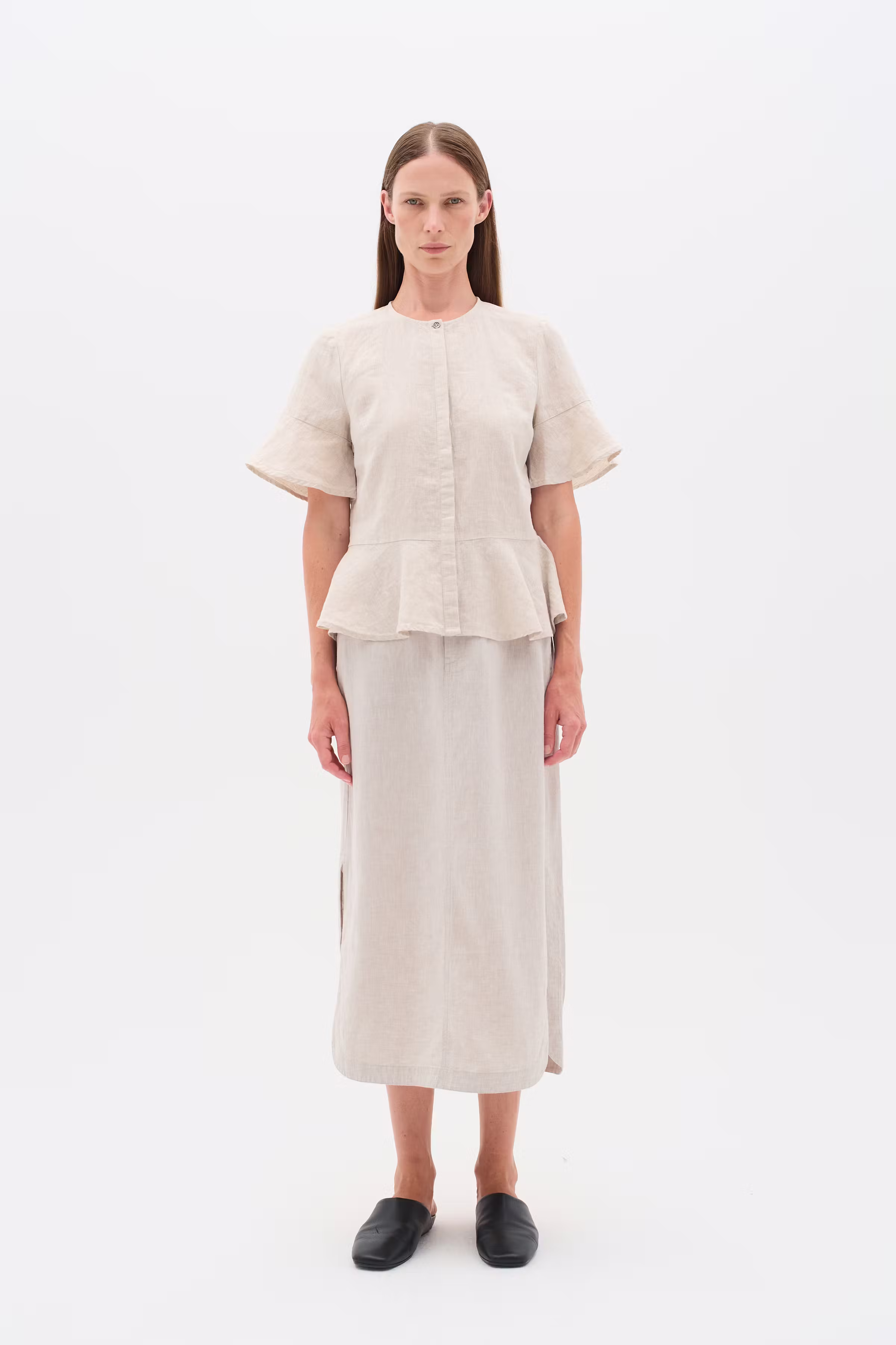 RigittaIW Linne Skjorta LOOKBOOK FRONT 30110343-1304031