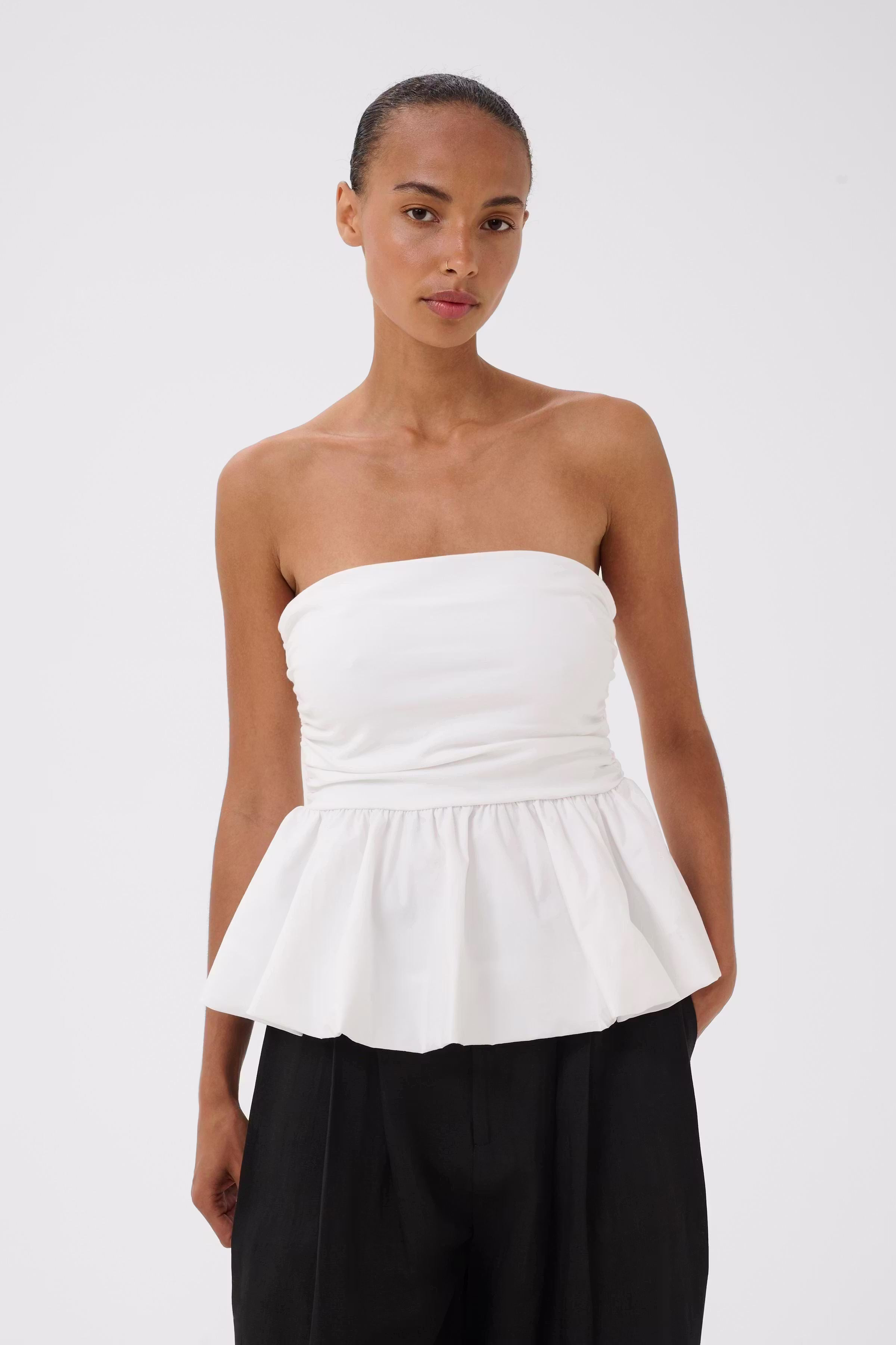 GZlami Blouse in egret / white nylon