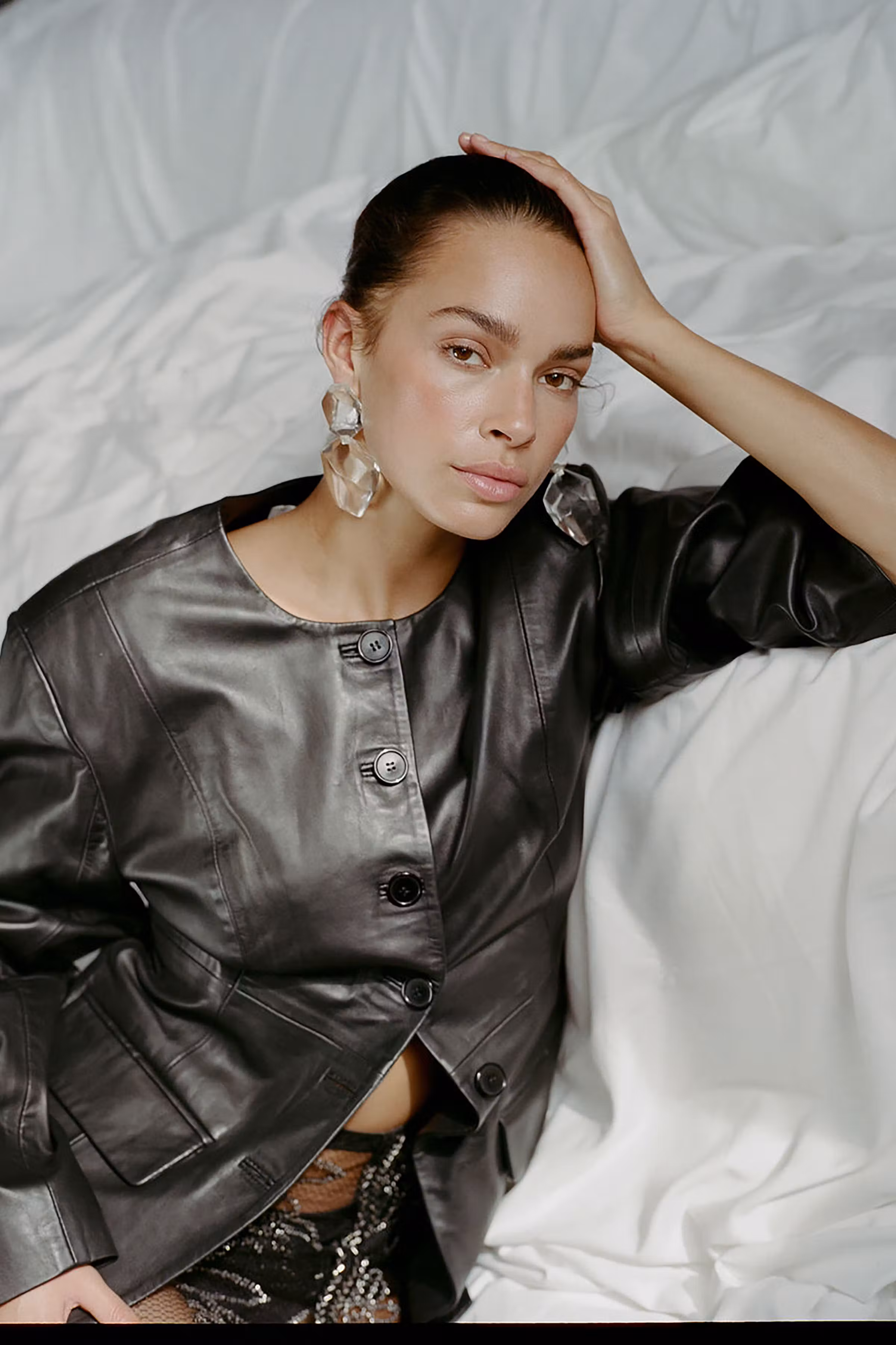 GZchaela Leather blazer LOCATION NONE 10911605-100017