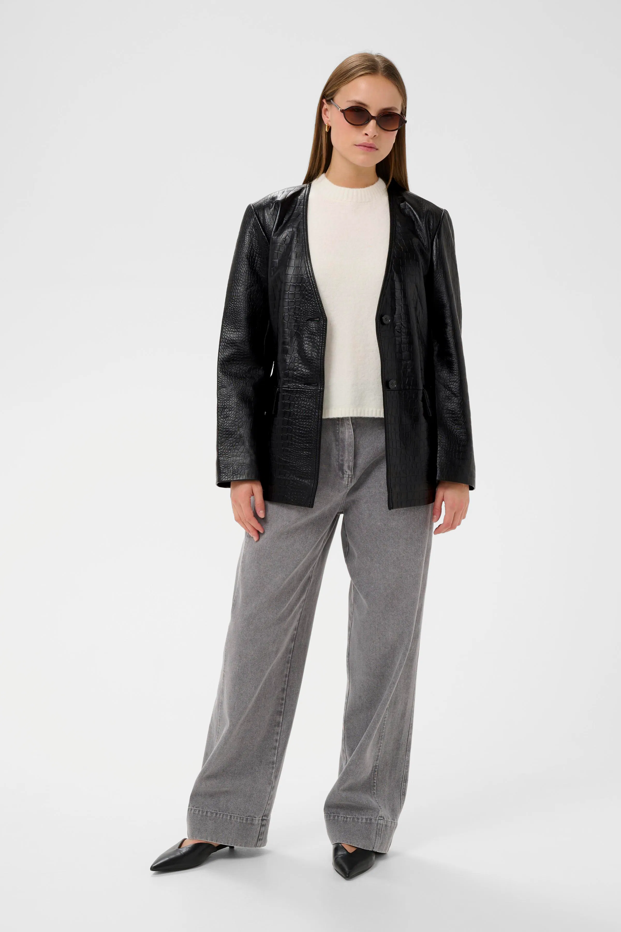 SLMaeve Leather jacket in black colour