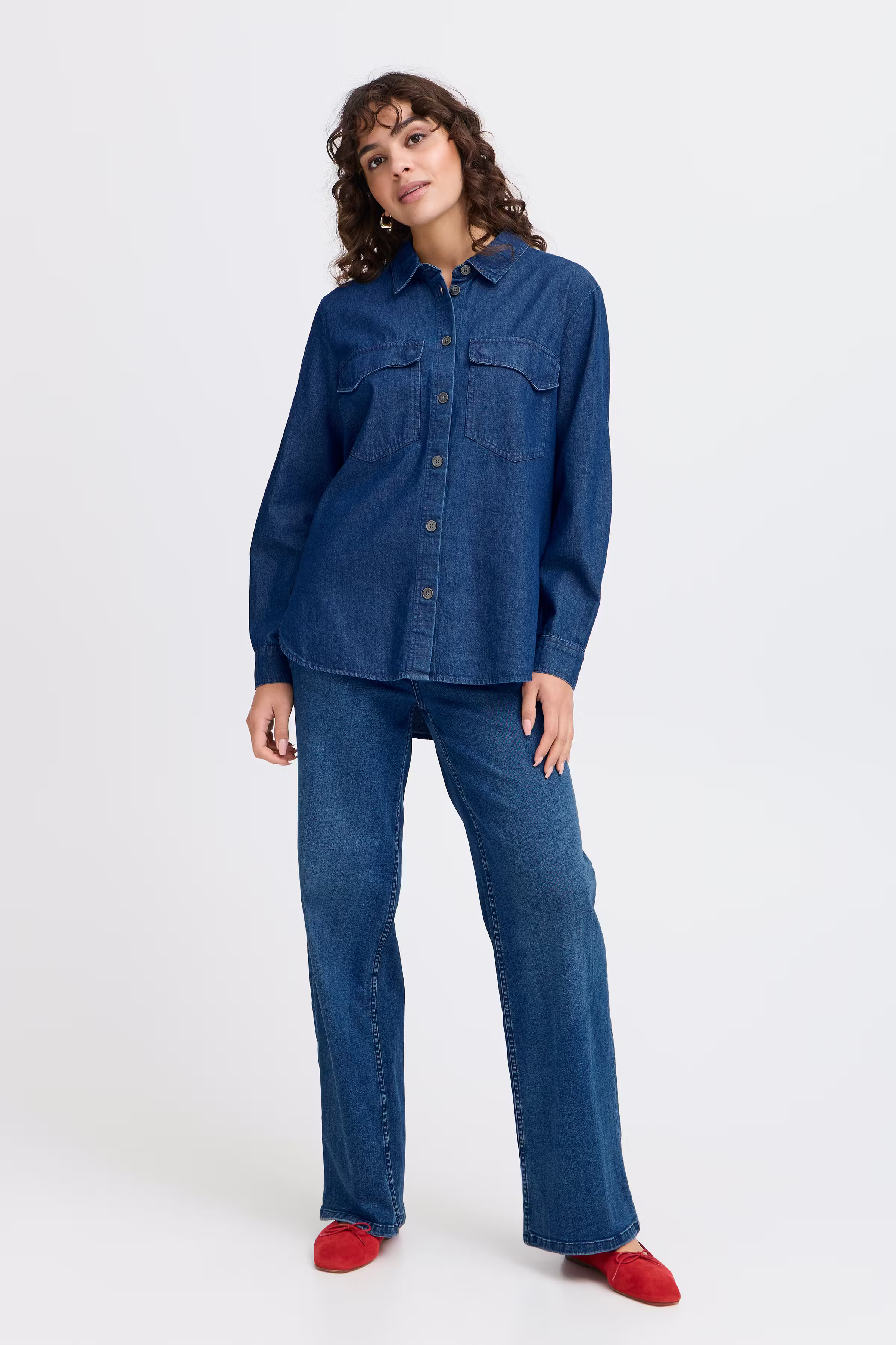 FRCELESTE Denimskjorte LOOKBOOK FRONT 20615315-200389