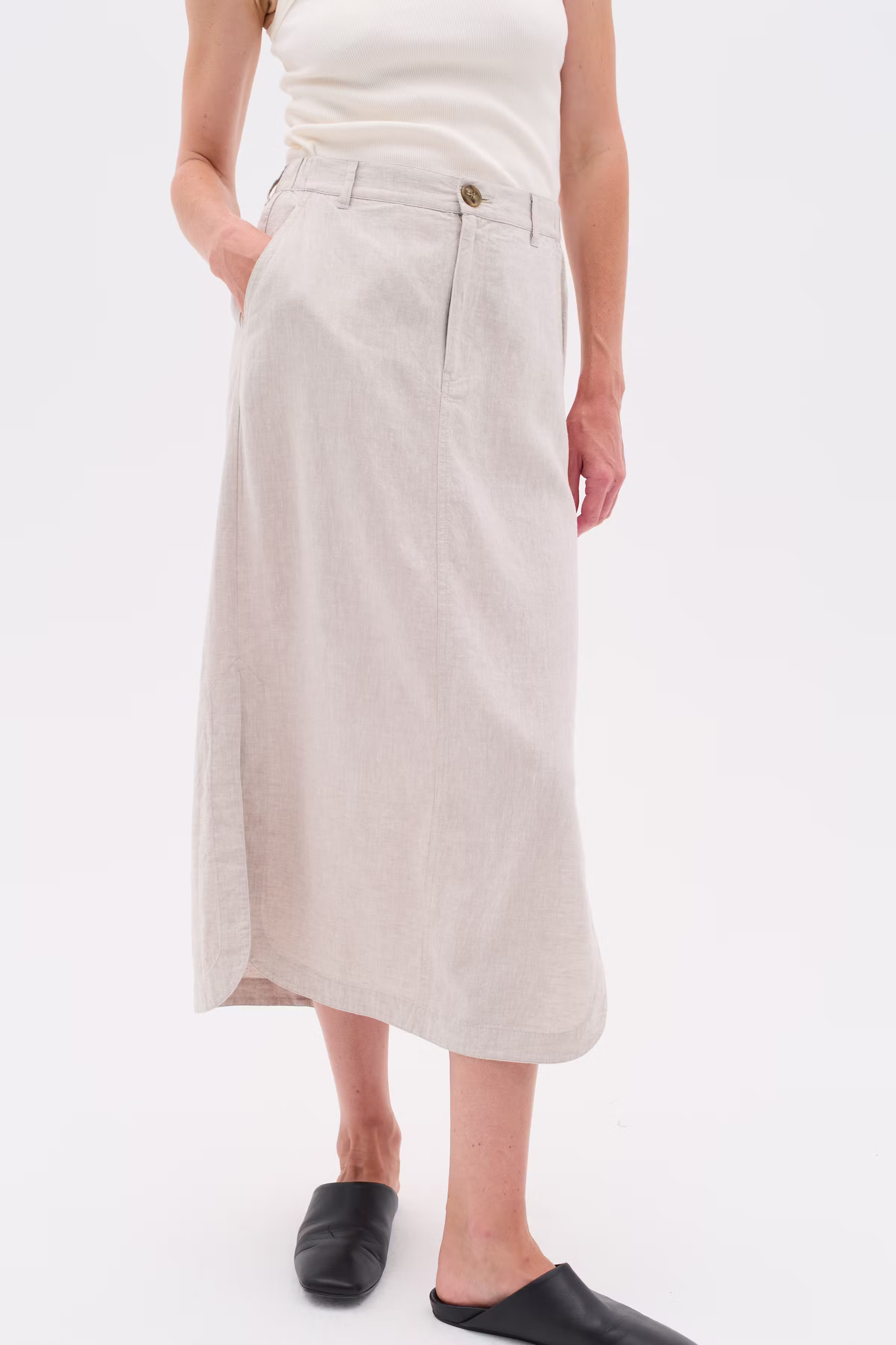 RimoneIW Linen Skirt LOOKBOOK DETAIL 30110364-1304031