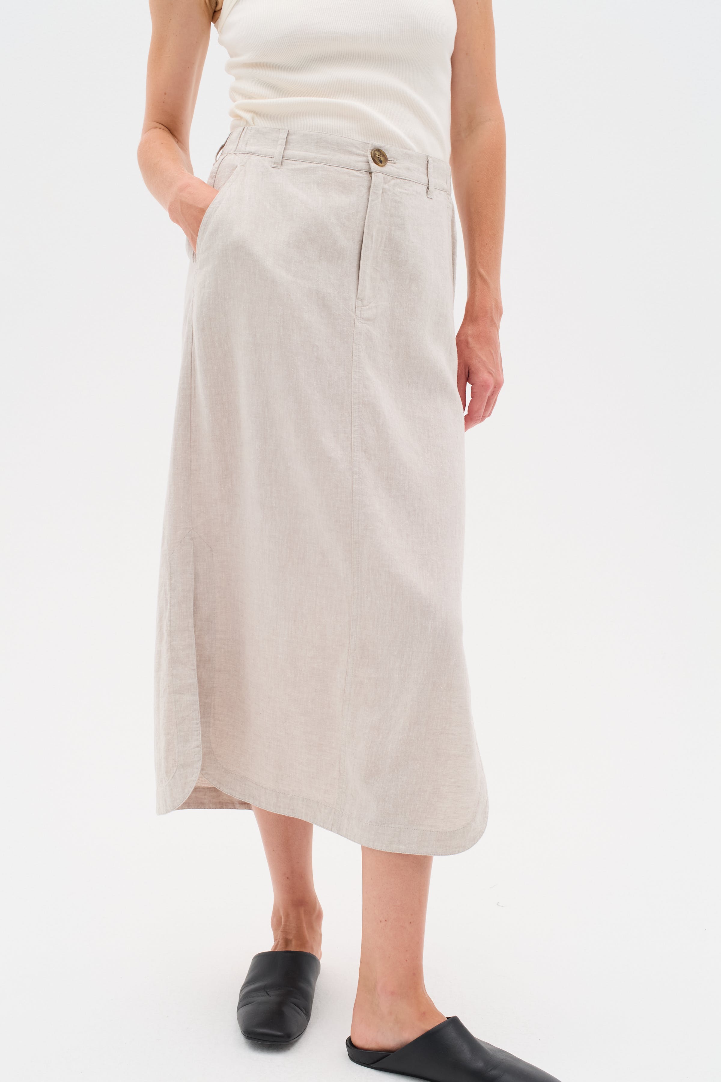 RimoneIW Linnen Rok LOOKBOOK DETAIL 30110364-1304031