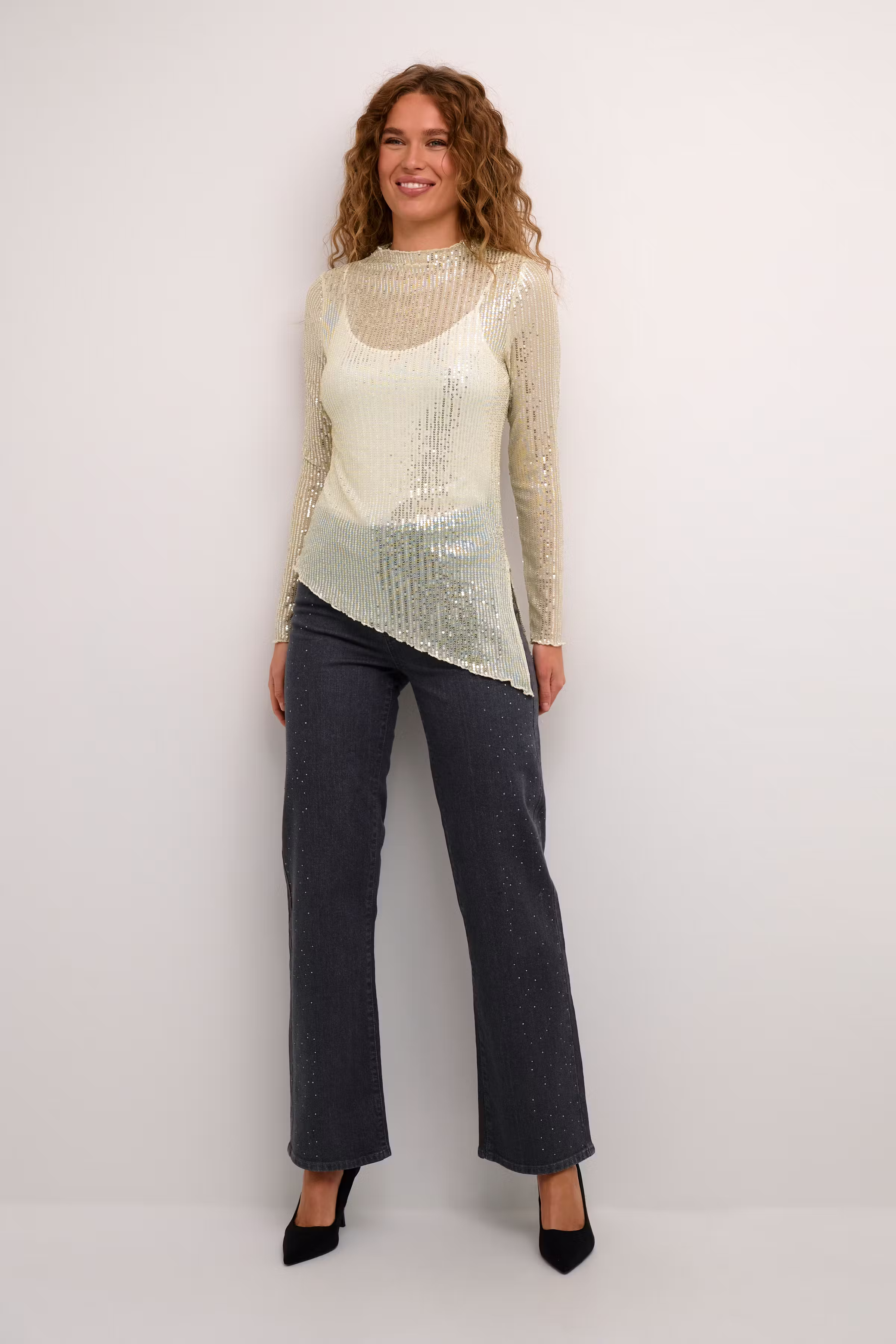 CUgiya Pailletbluse LOOKBOOK FRONT 50111189-106678