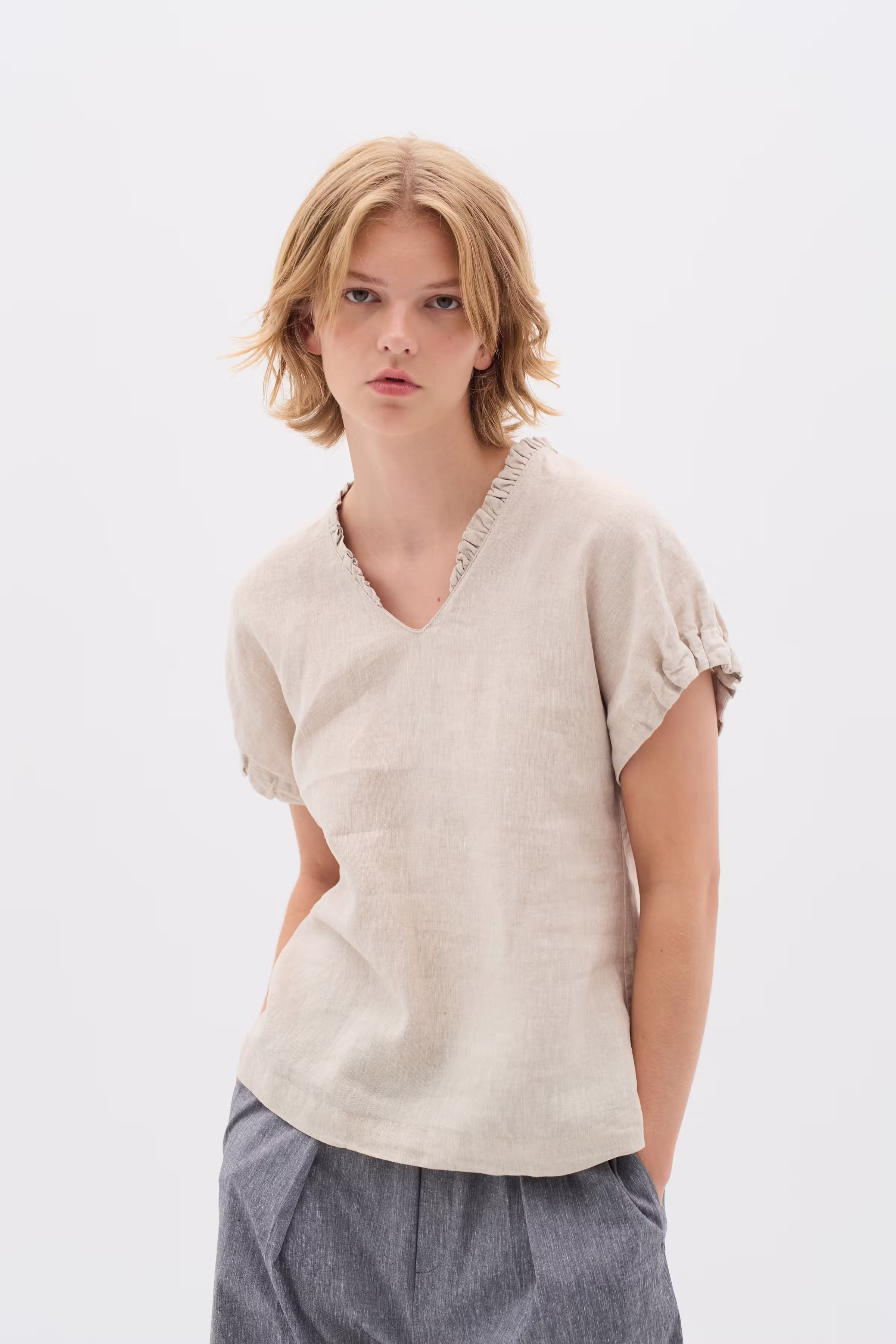 RigittaIW Linne Top LOOKBOOK FRONT 30110342-1304031