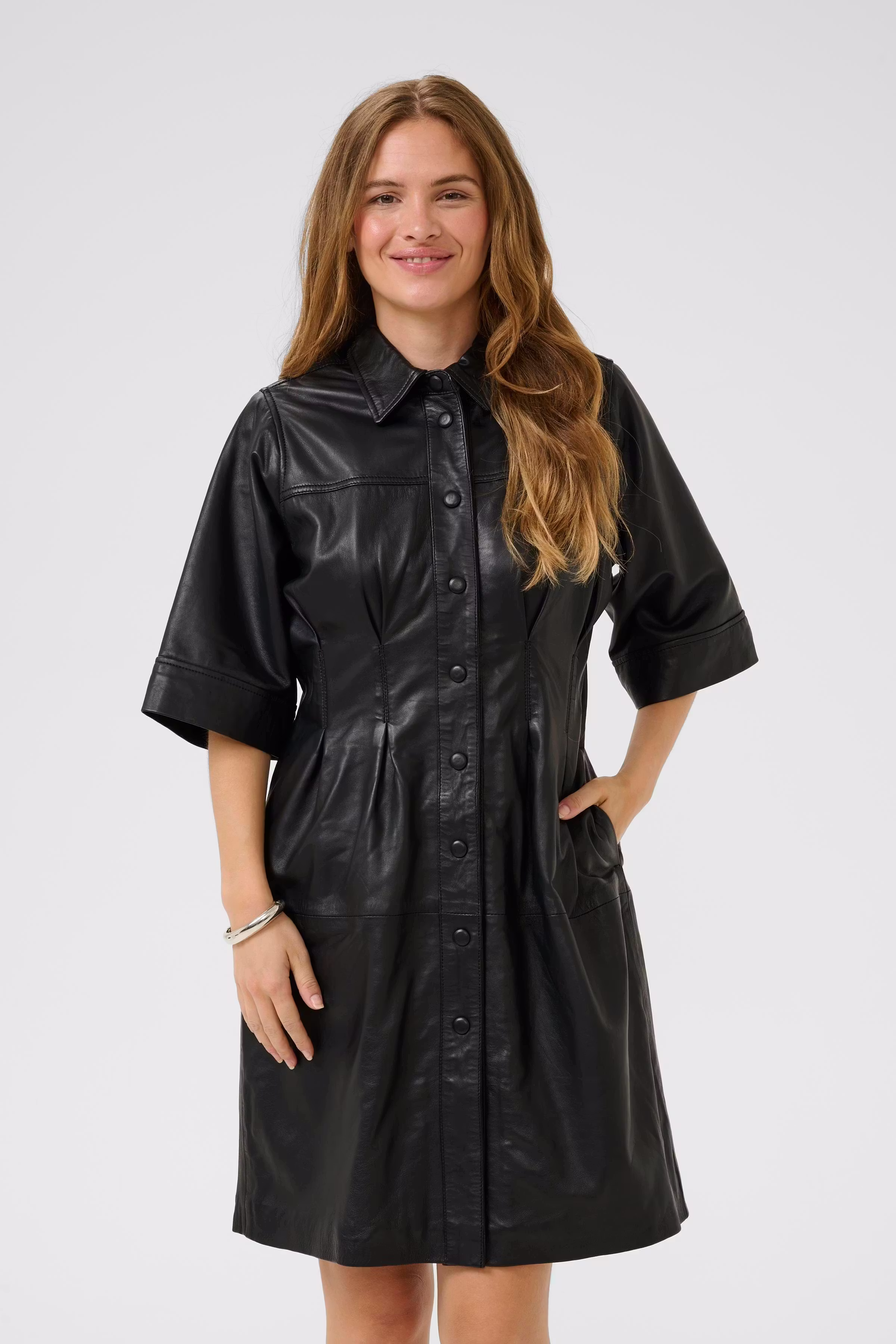 CUlima Leren jurk LOOKBOOK FRONT 50112350-500012