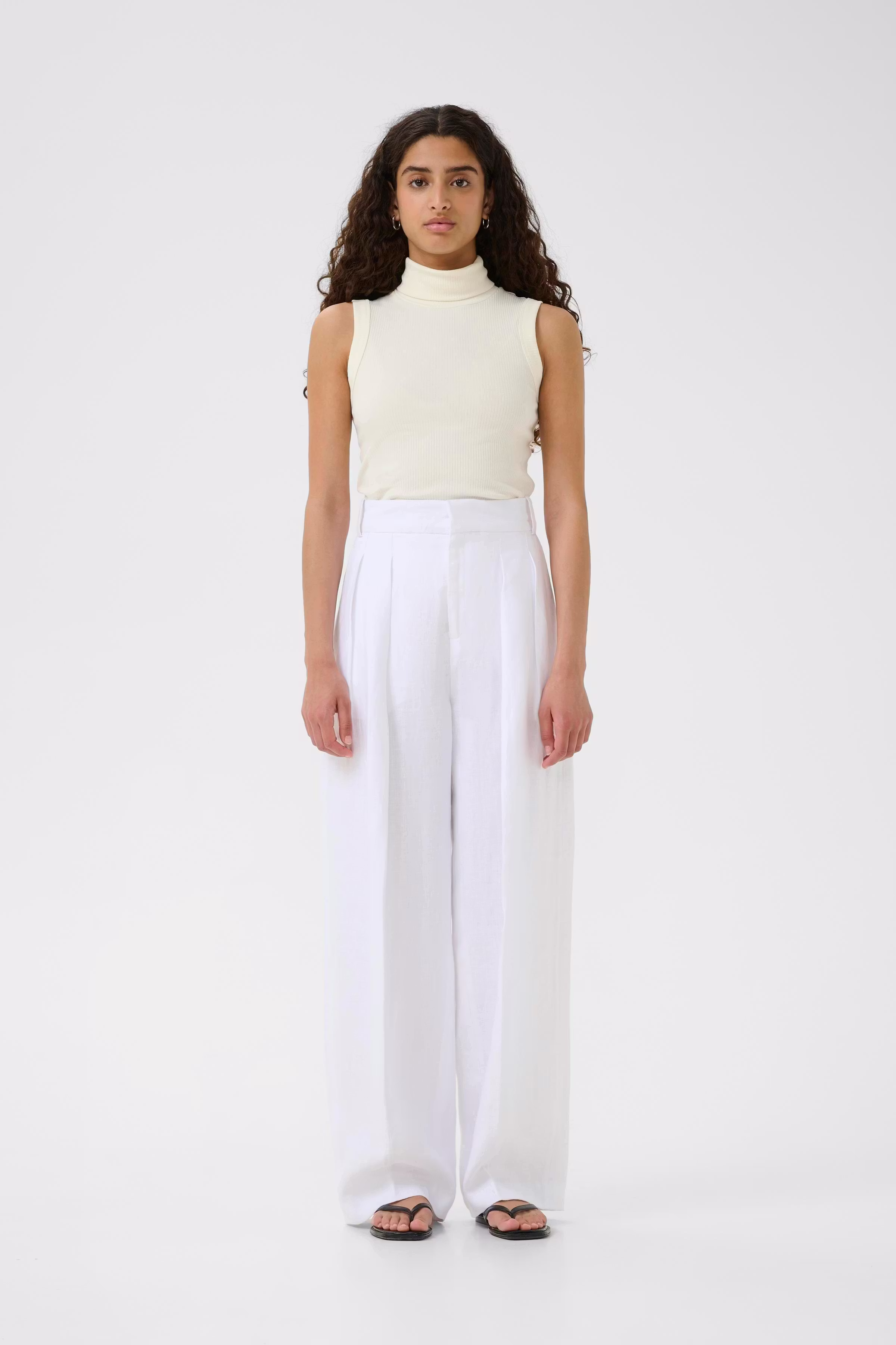 YaizaIW Hør Bukser LOOKBOOK FRONT 30110462-300001