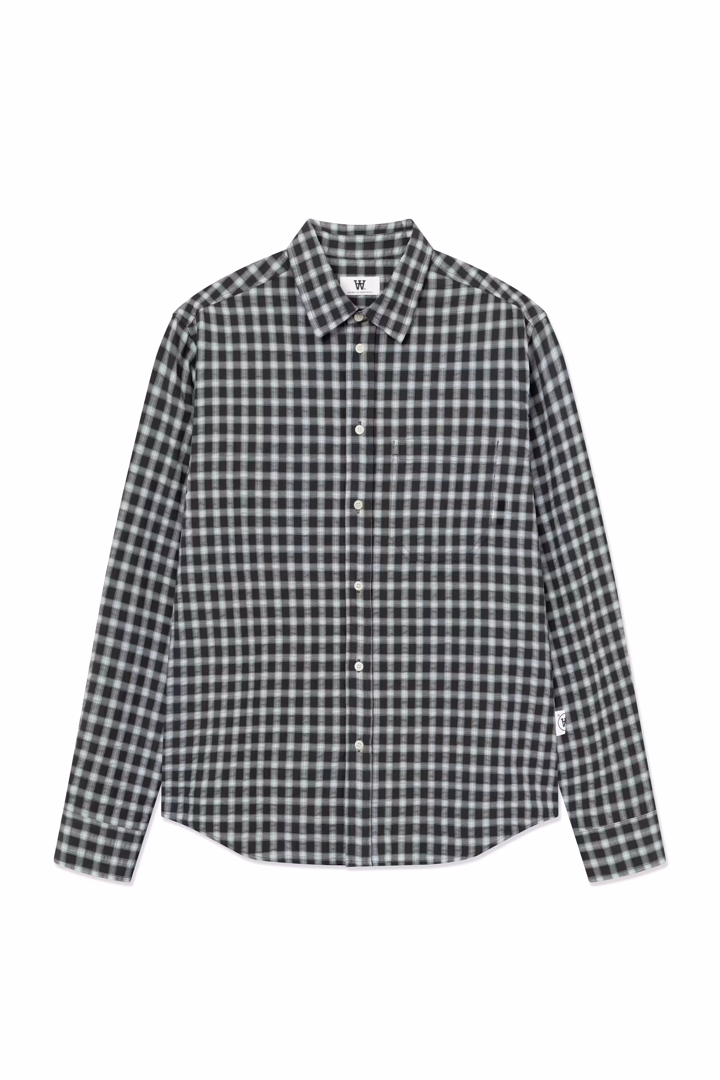 WWCooper Shirt in minimal gray check / grey cotton | WoodWood
