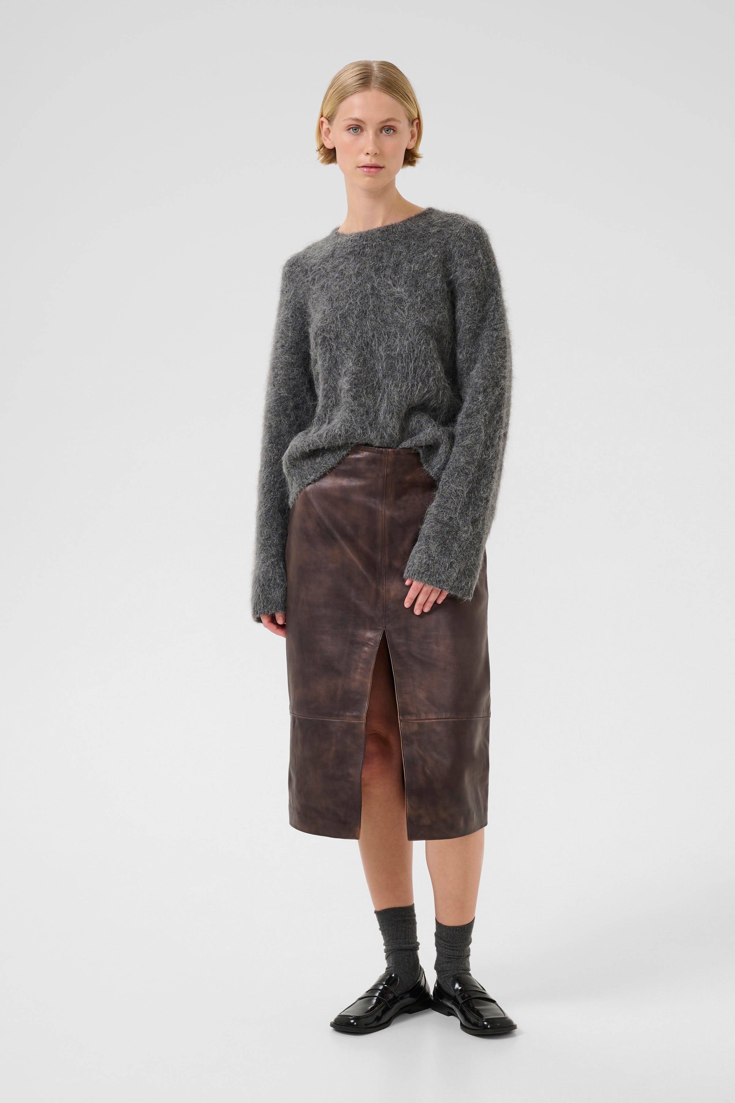 KBBrooklyn Leren rok LOOKBOOK FRONT 10105660-191015