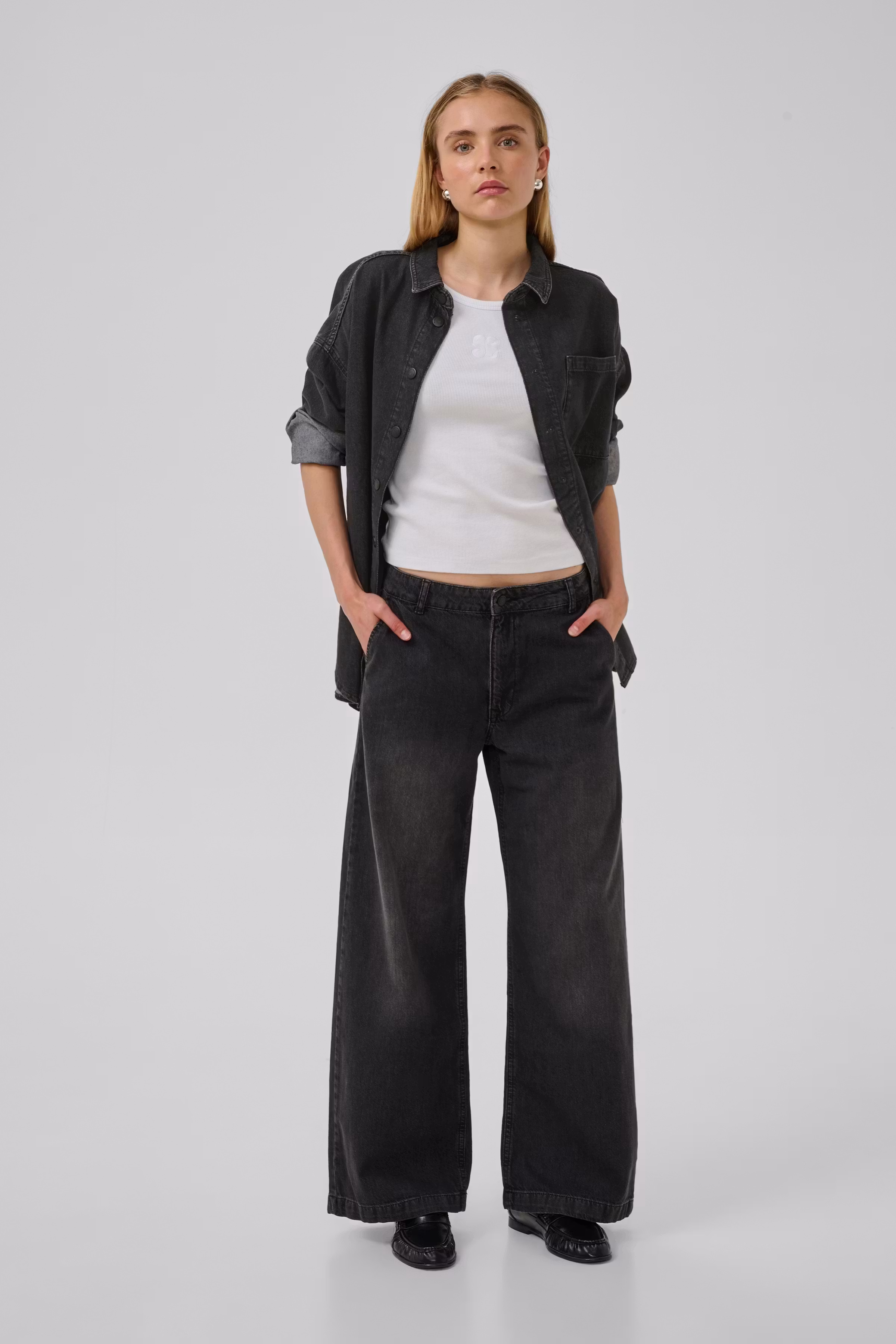 MaloMW Wide byxor LOOKBOOK FRONT 10704346-100086