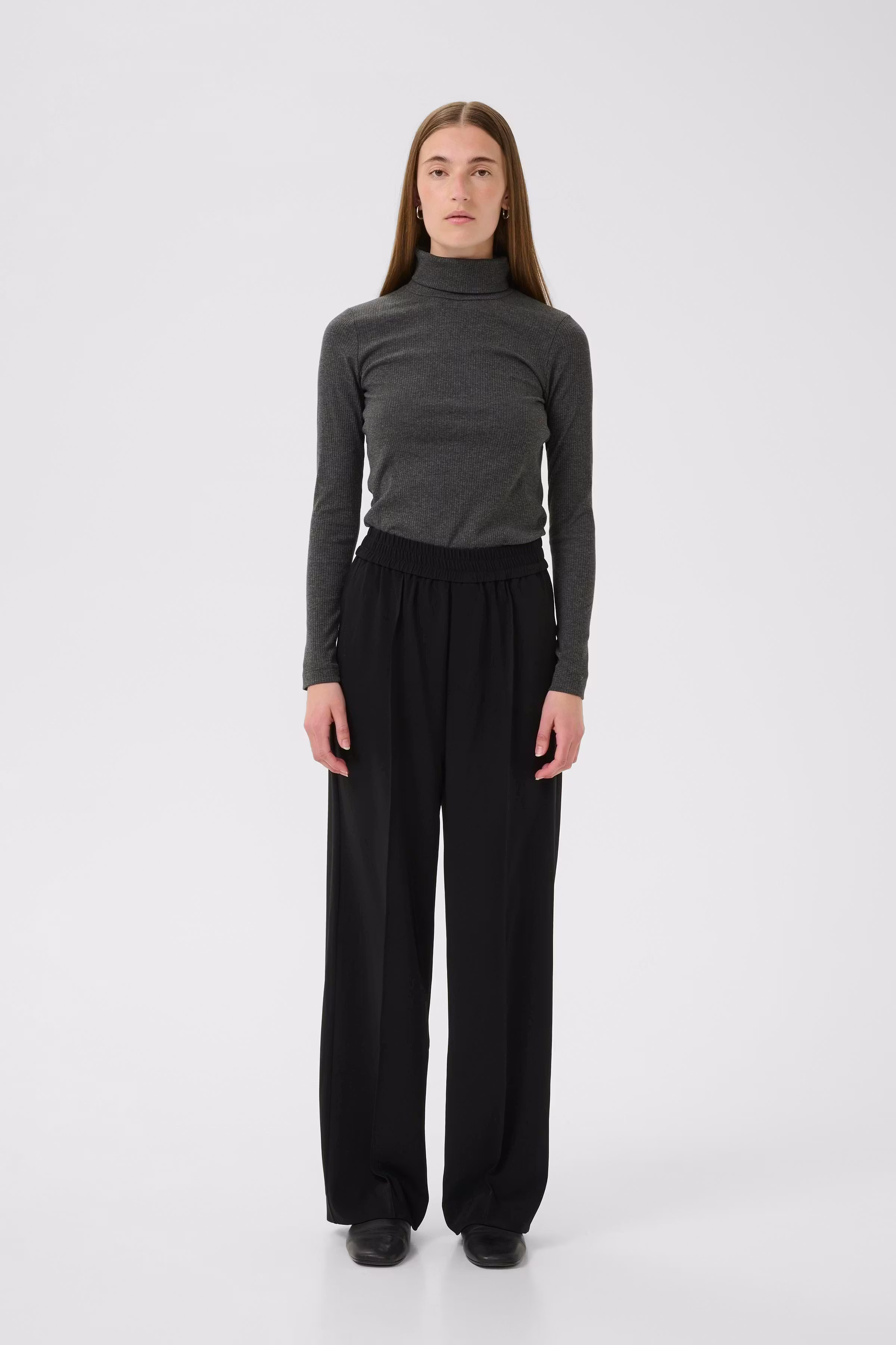 DagnaIW Rollneck Melange T-shirt LOOKBOOK FRONT 30109838-300596