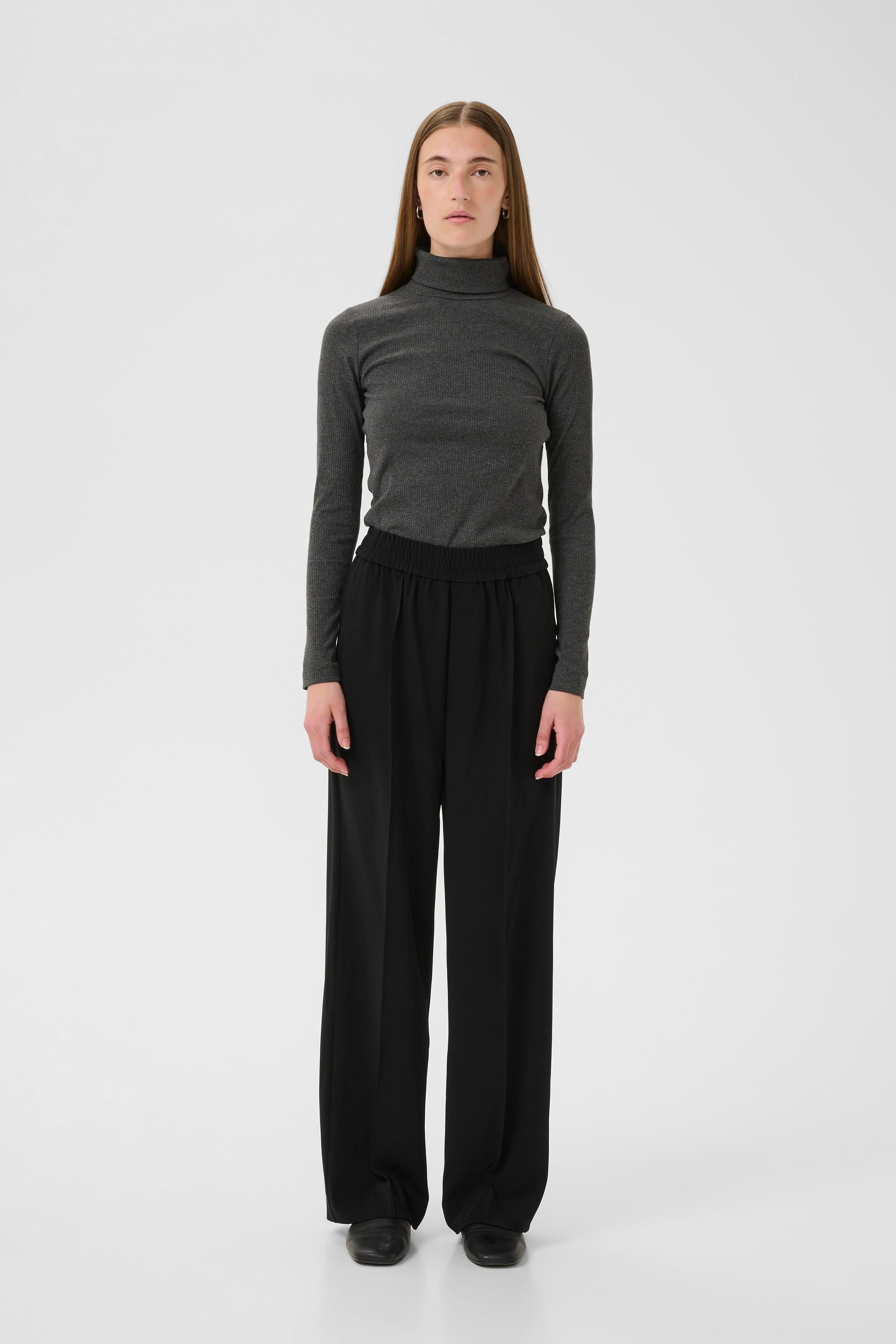 DagnaIW Rollneck Melange T-shirt LOOKBOOK FRONT 30109838-300596