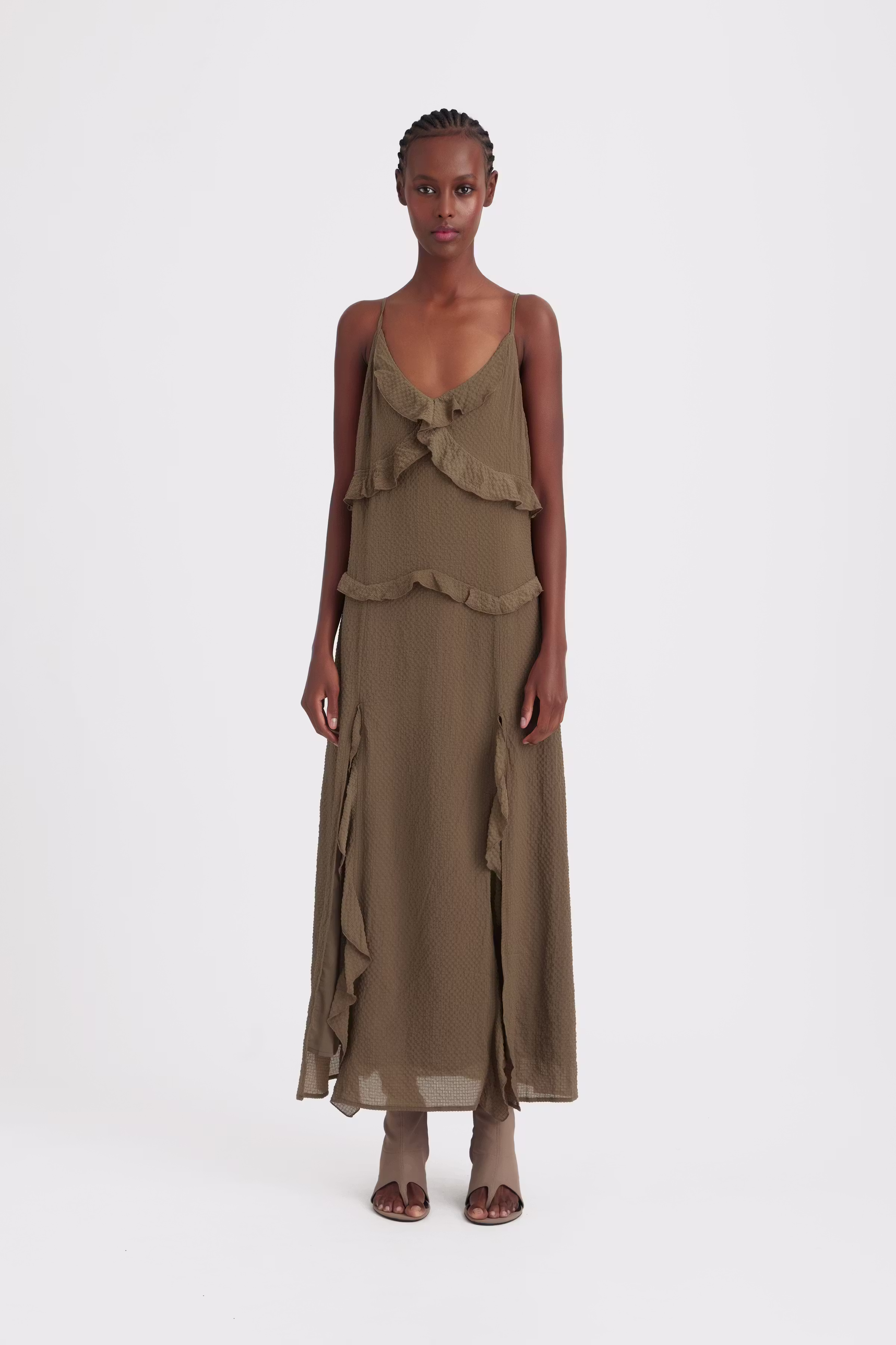 ManziGZ Dress in mediumsand mélange / brown wool