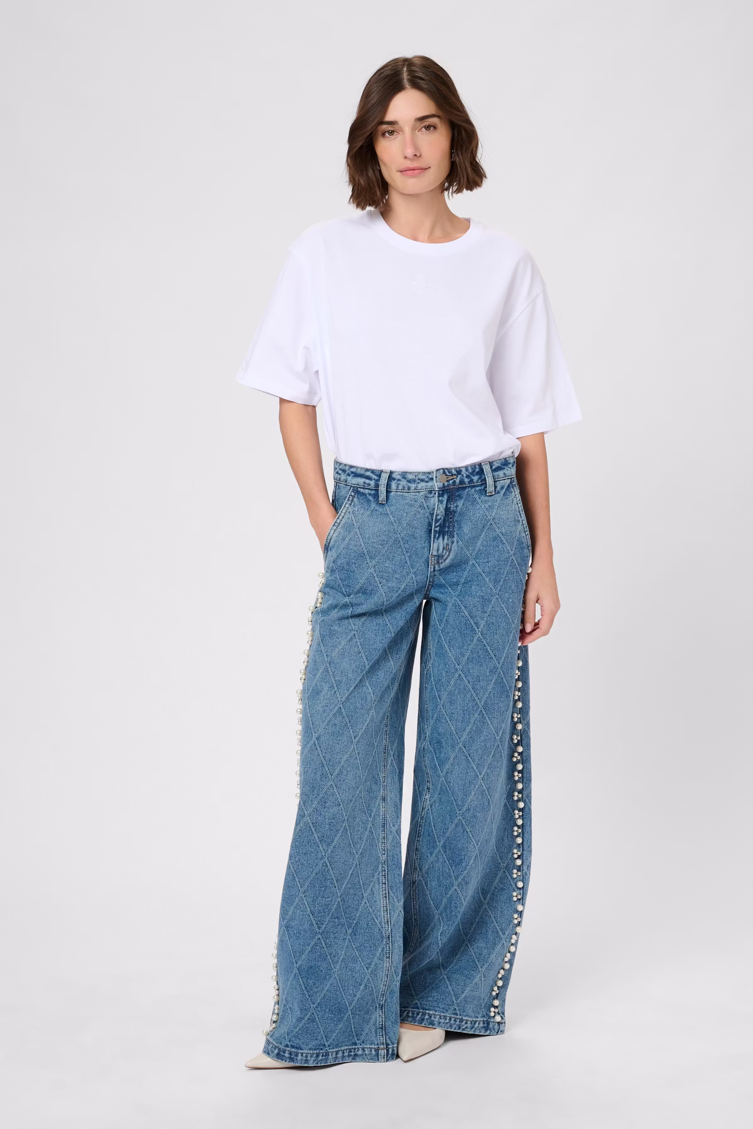 CUalys Jeans met parels LOOKBOOK FRONT 50112280-500027