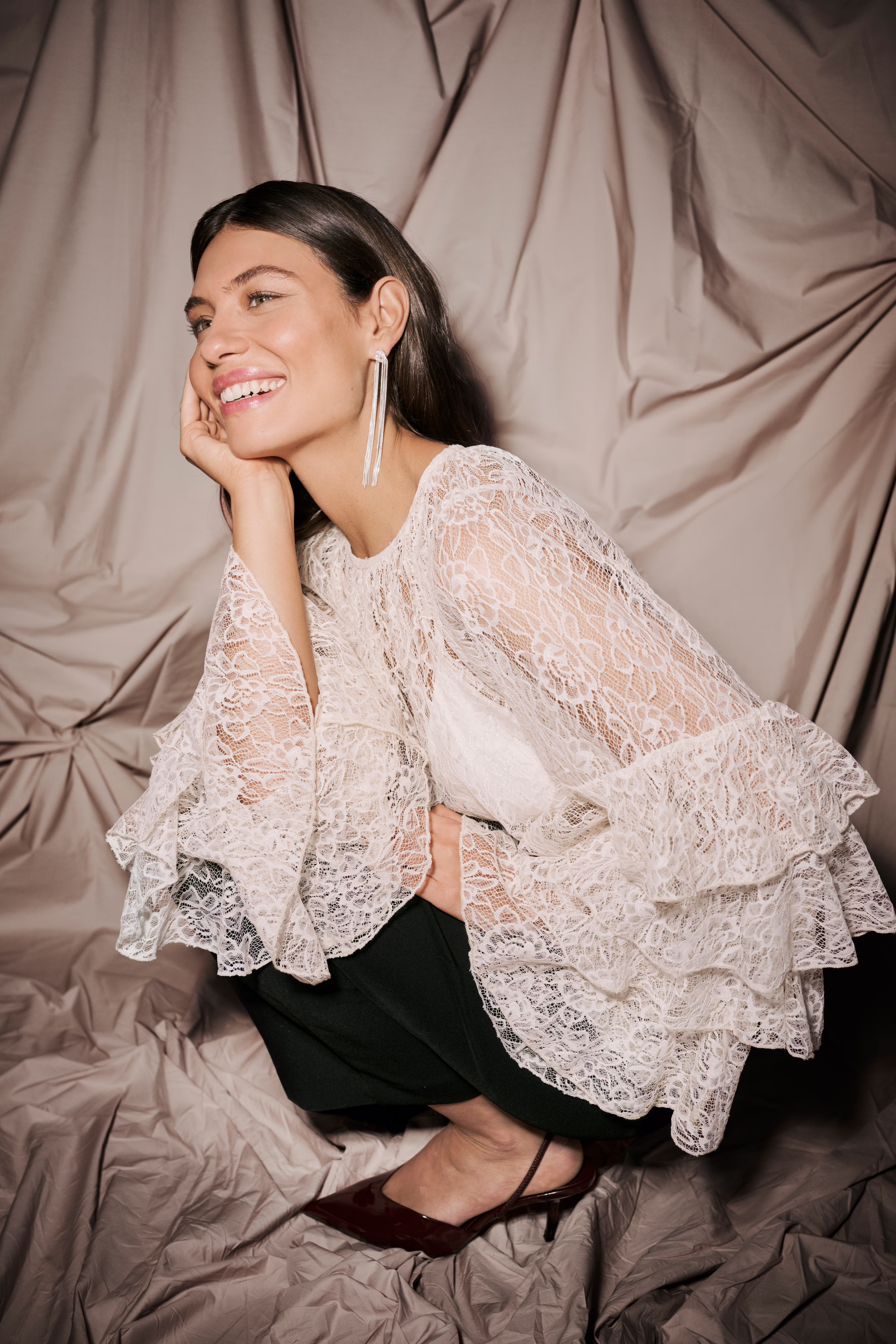 CUclemency Bluse mit Rüschenärmeln LOCATION NONE 50112497-120304