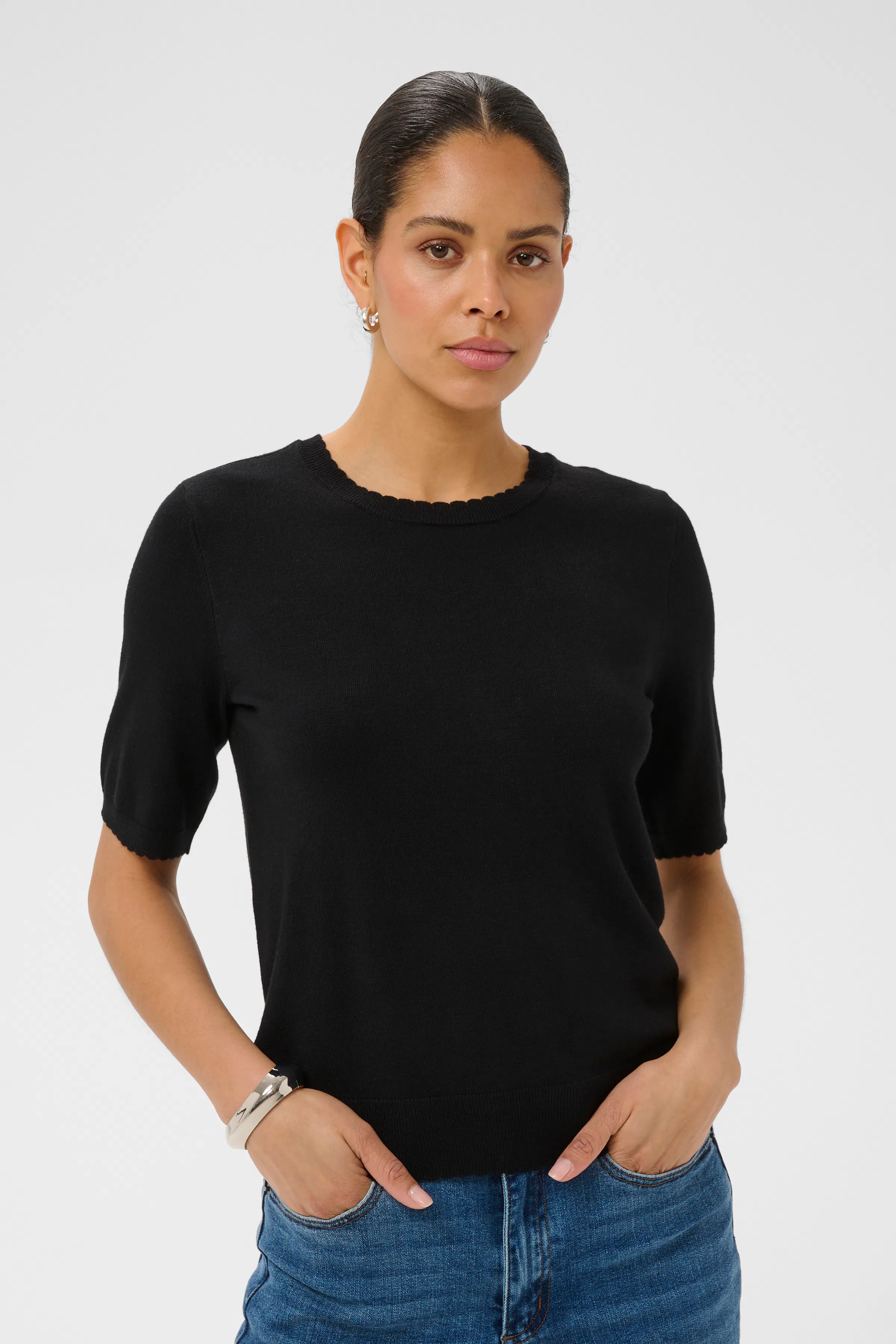 KAvera Pullover in java/black stripe / brown colour | KAFFE Clothing