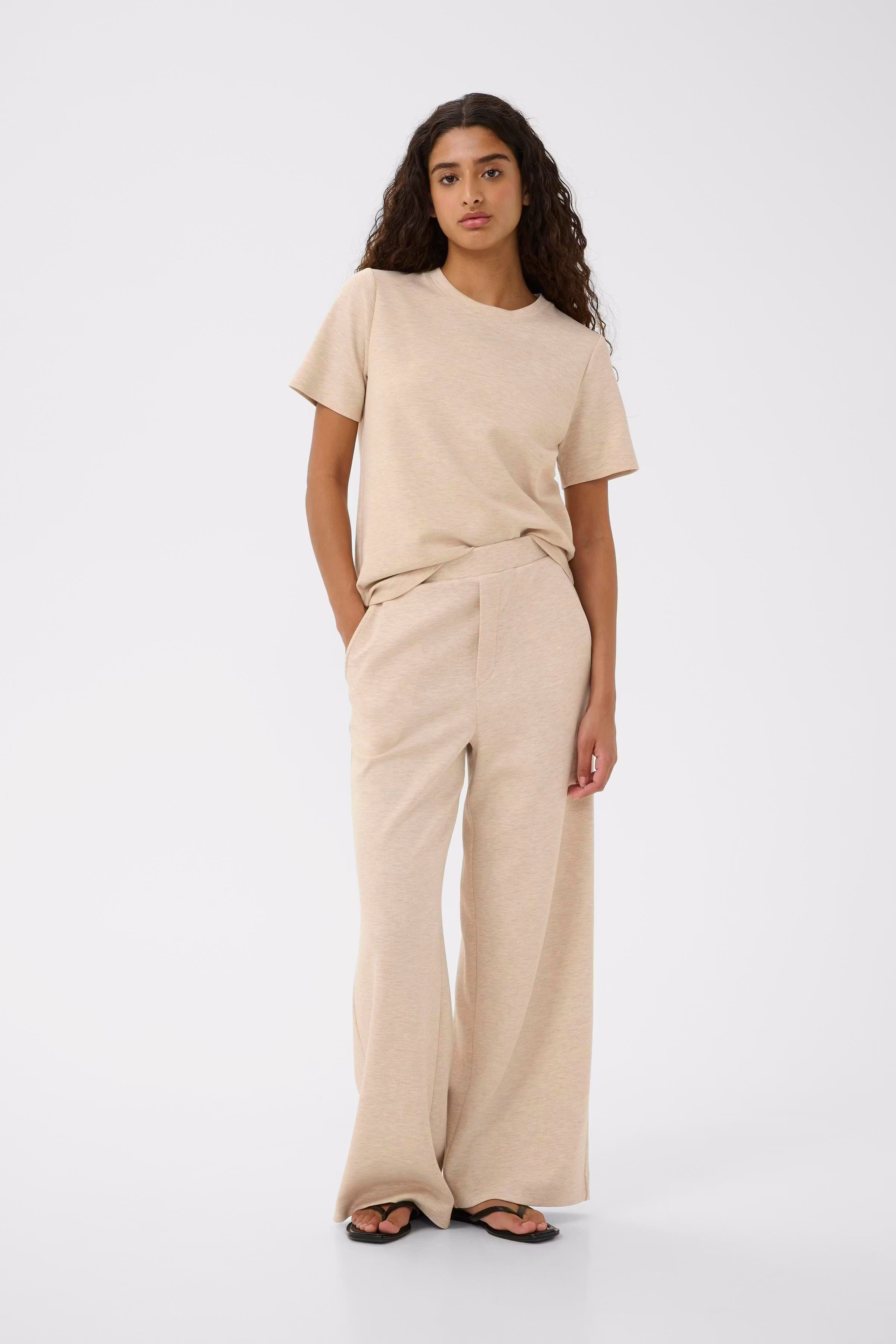 GincetteIW Melange Byxor LOOKBOOK FRONT 30110741-1304031