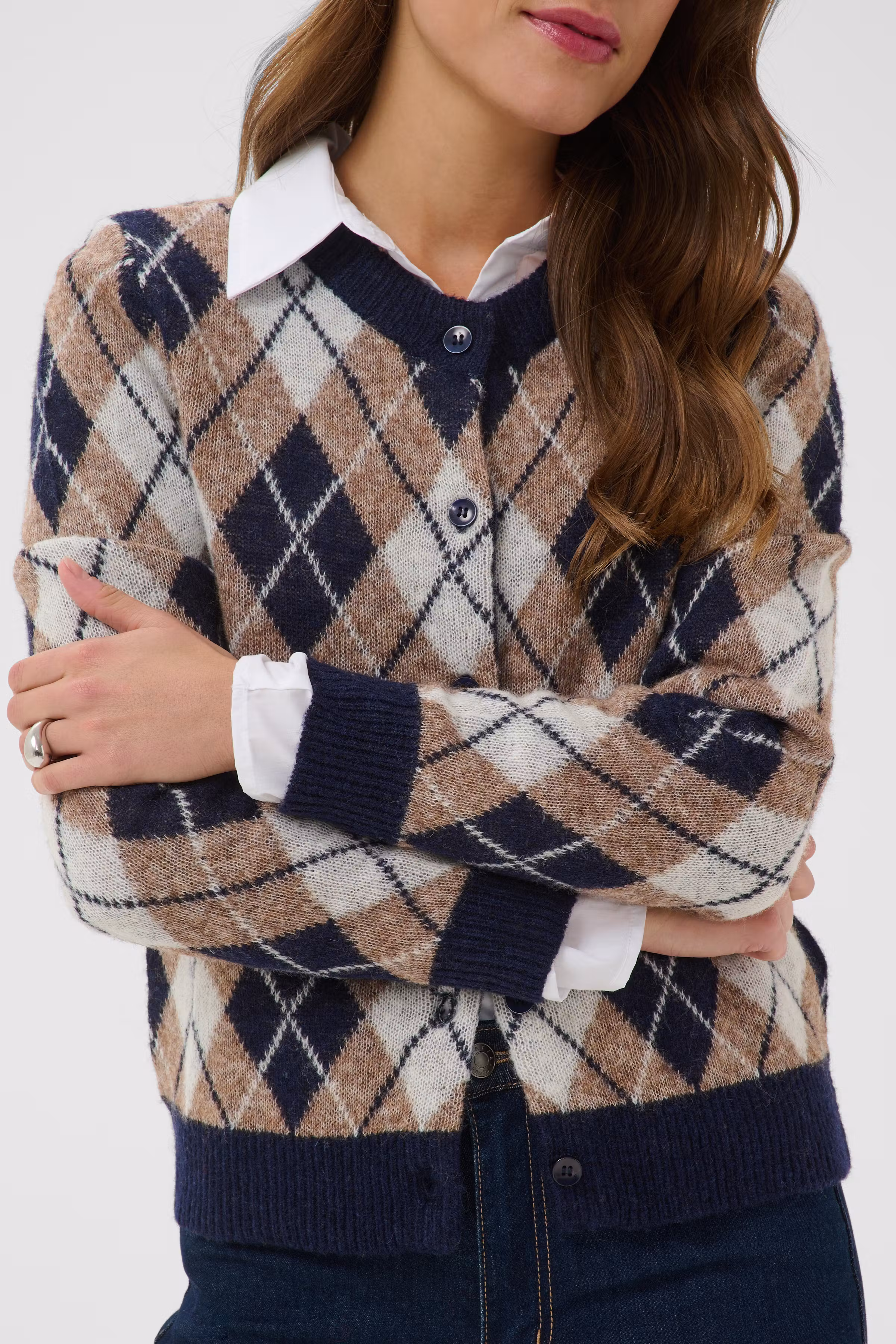 KAharlow Argyle Cardigan i ullblanding LOOKBOOK DETAIL 10512423-1000645