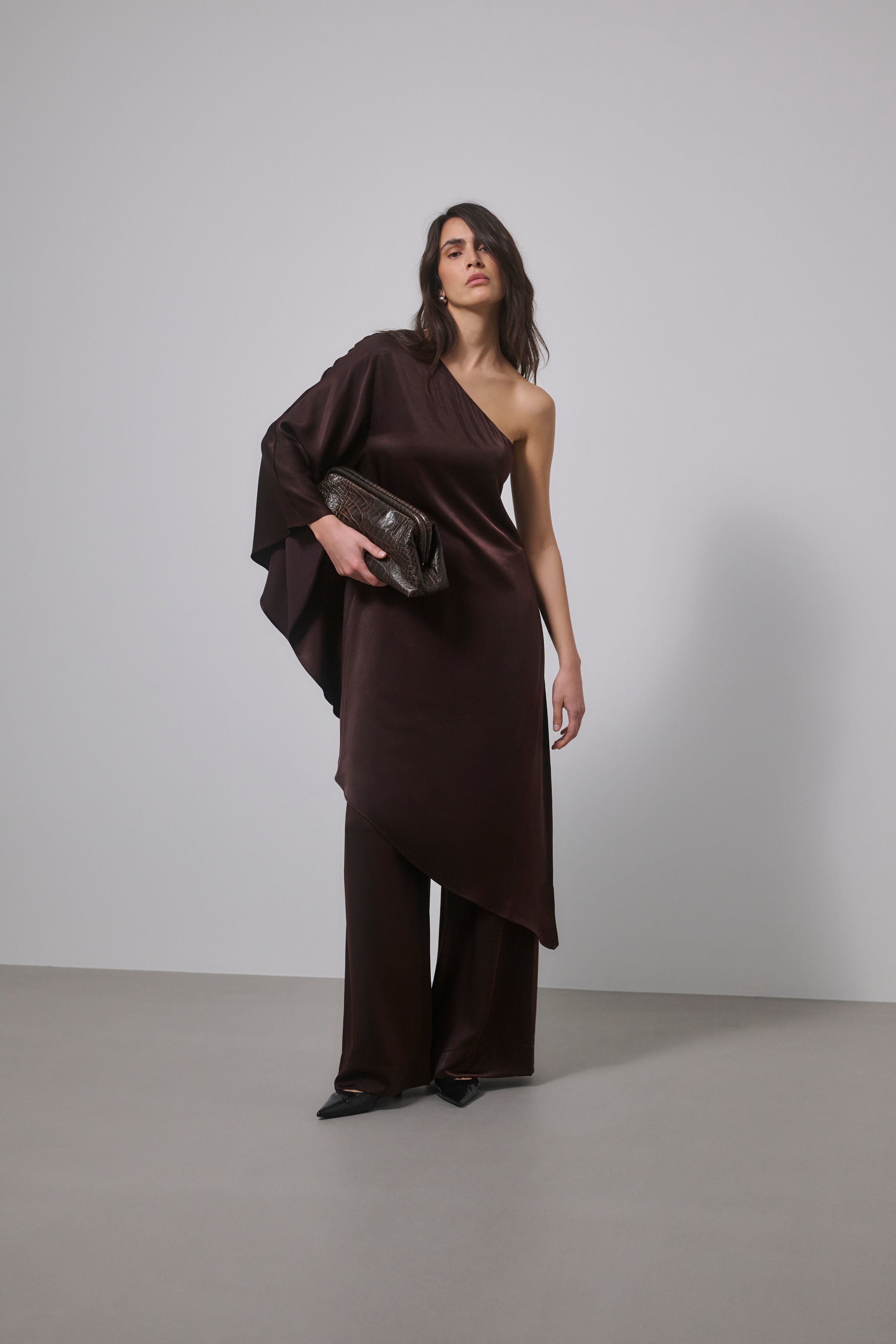 MWEstelle Asymmetric satin dress LOCATION NONE 10705787-191110